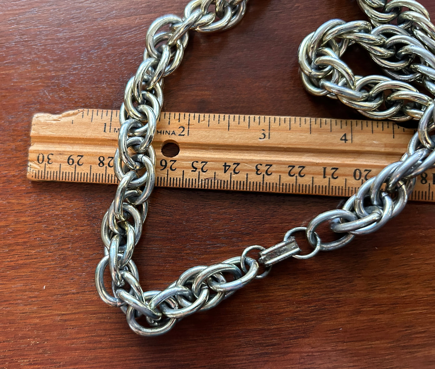 Chunky Silver Tone Chain Link Necklace