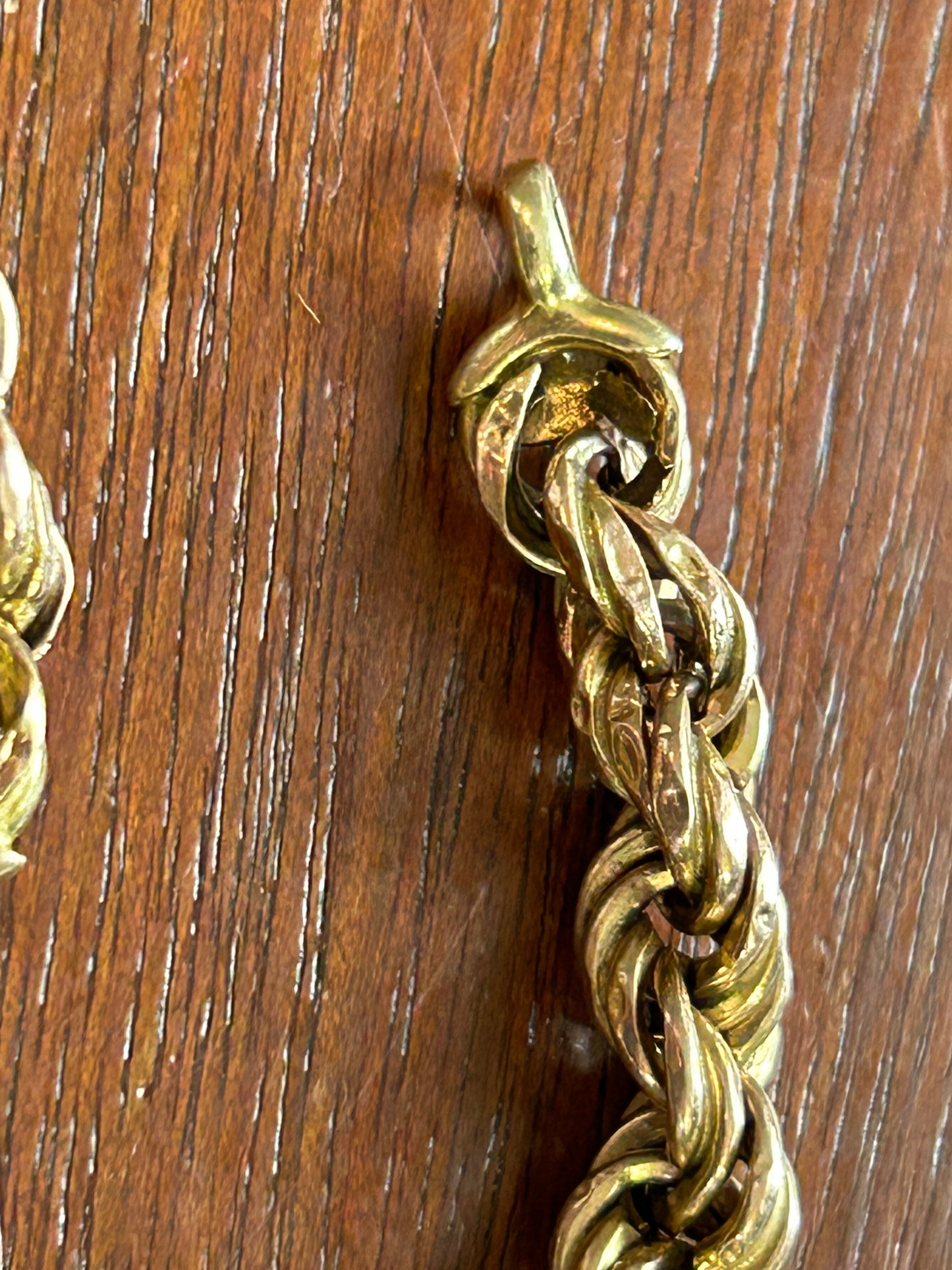 14k Yellow Gold Chunky Bracelet Large Clasp Twist Chain