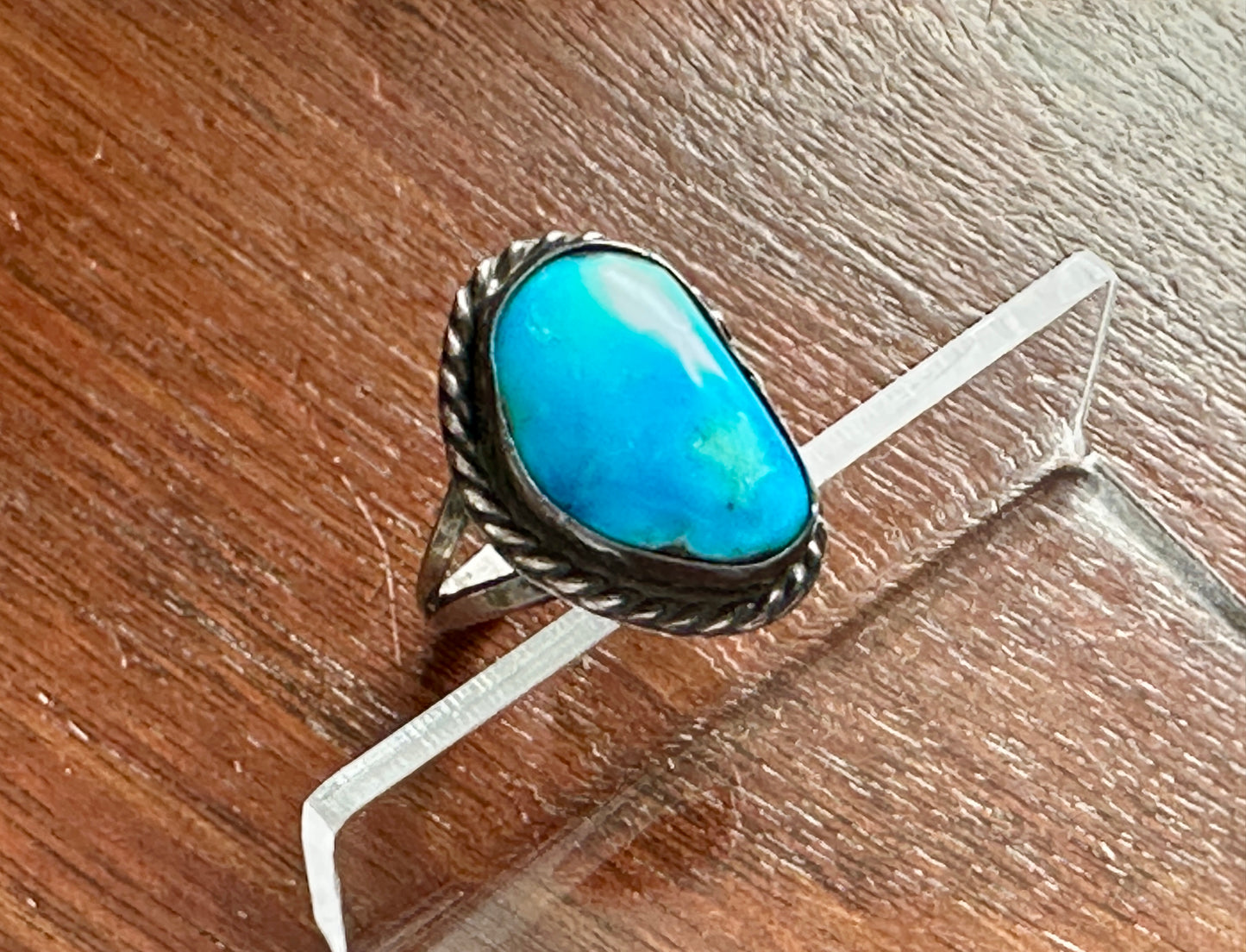 Old Pawn Sterling Silver 925 Turquoise Cabochon Ring Sz 7