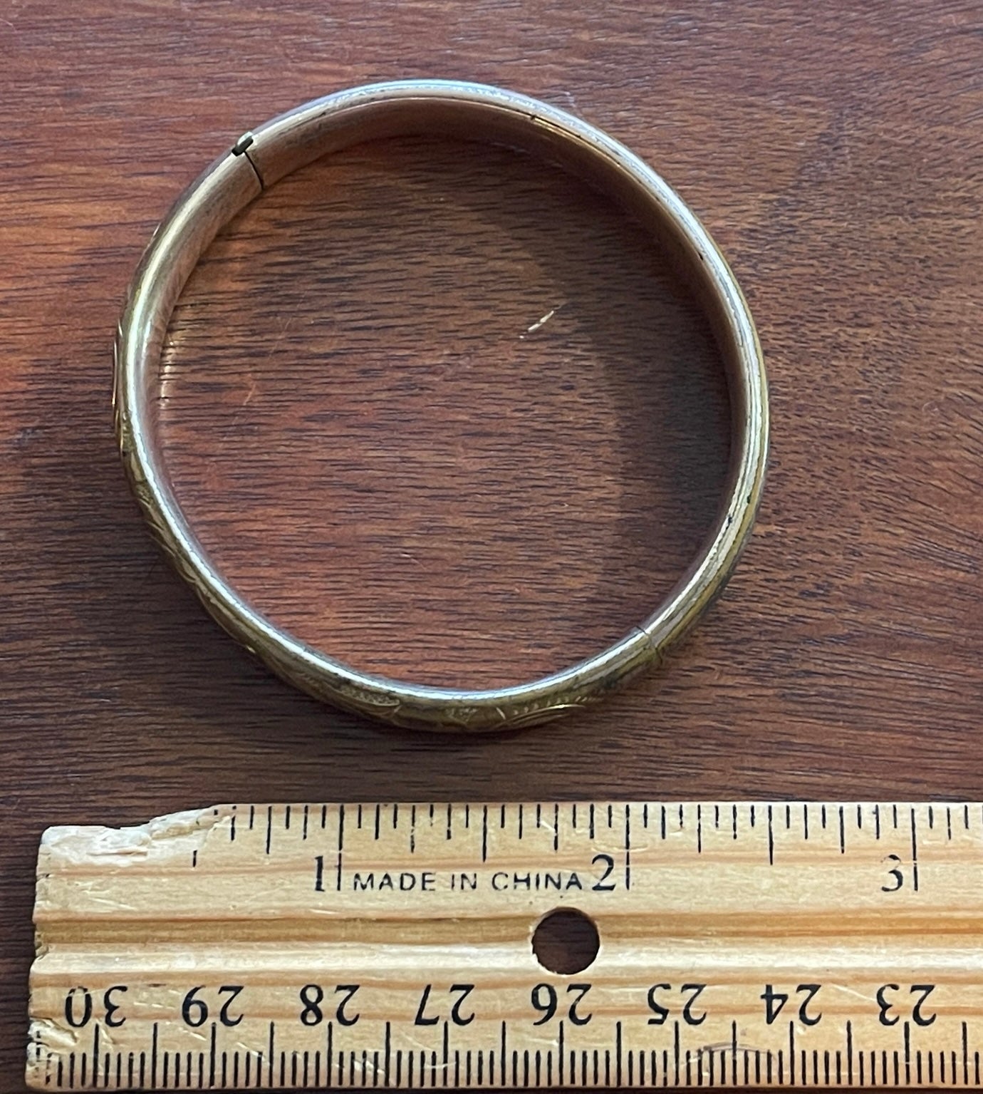 Vintage Gold Filled Etched Bangle Bracelet