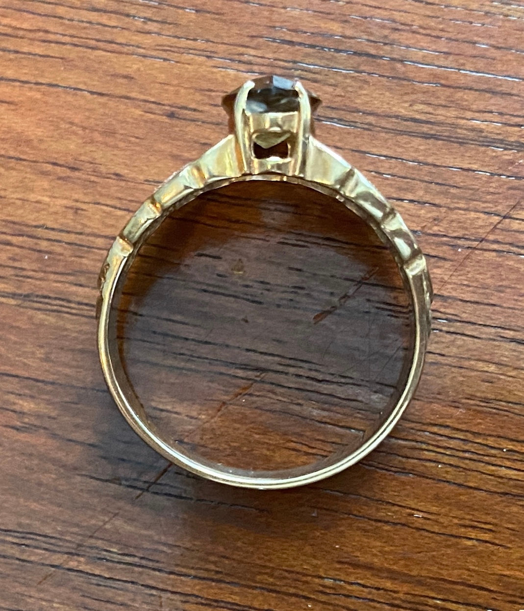 Black Hills Gold 10k Yellow Gold Tritone Whiskey Quartz Ring Sz 8