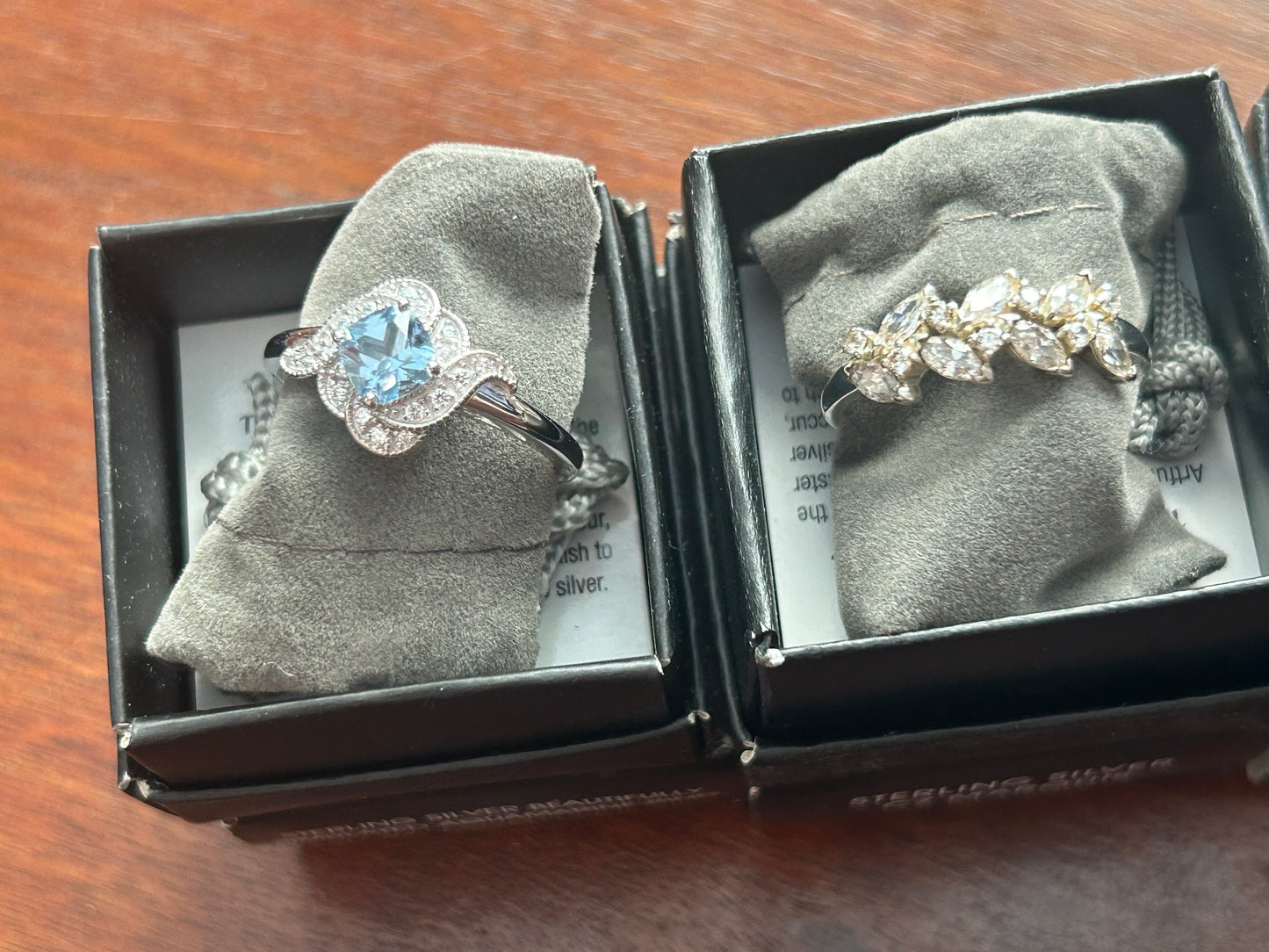 Sterling Silver 925 Avon Ring Lot All Size 10 In Box Cocktail Rhinestone Stone