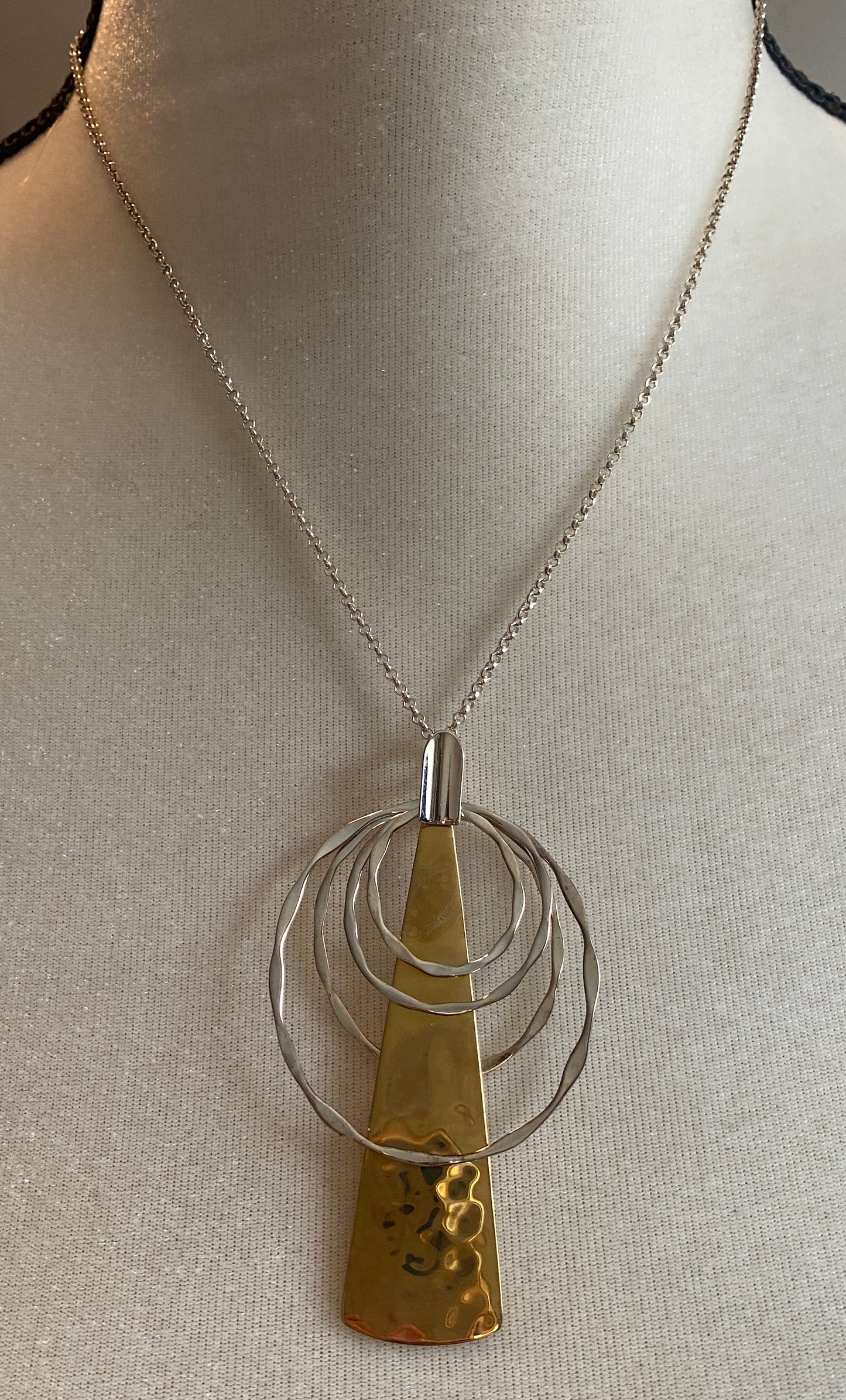 Robert Lee Morris RLM Studios Sterling Silver 925 Brass Modern Pendant Necklace