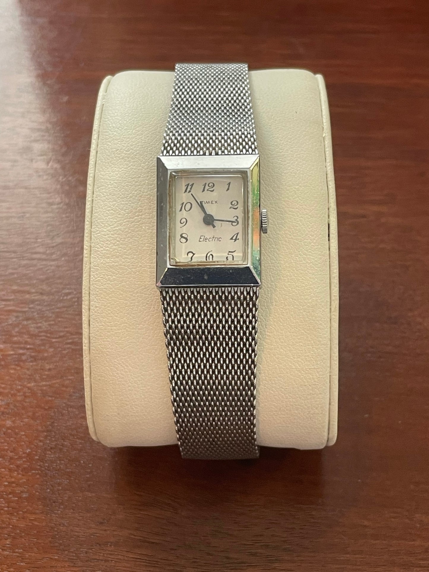 Vintage Timex Electric Woman's Wide Mesh Wristwatch Watch