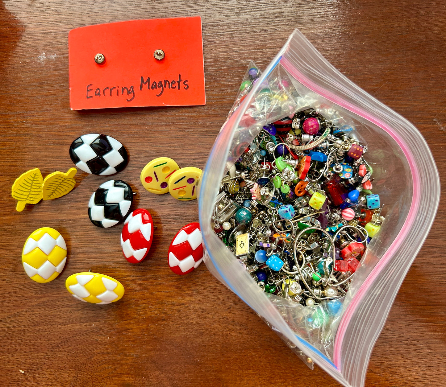 HUGE Lot of Mostly Stud Colorful Bright Plastic Pierced Earrings