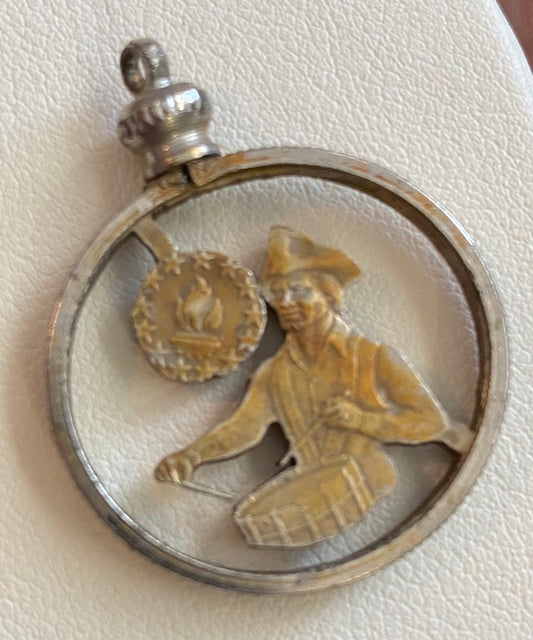 Vintage Bicentennial Quarter Cut Out In Bezel Necklace Pendant