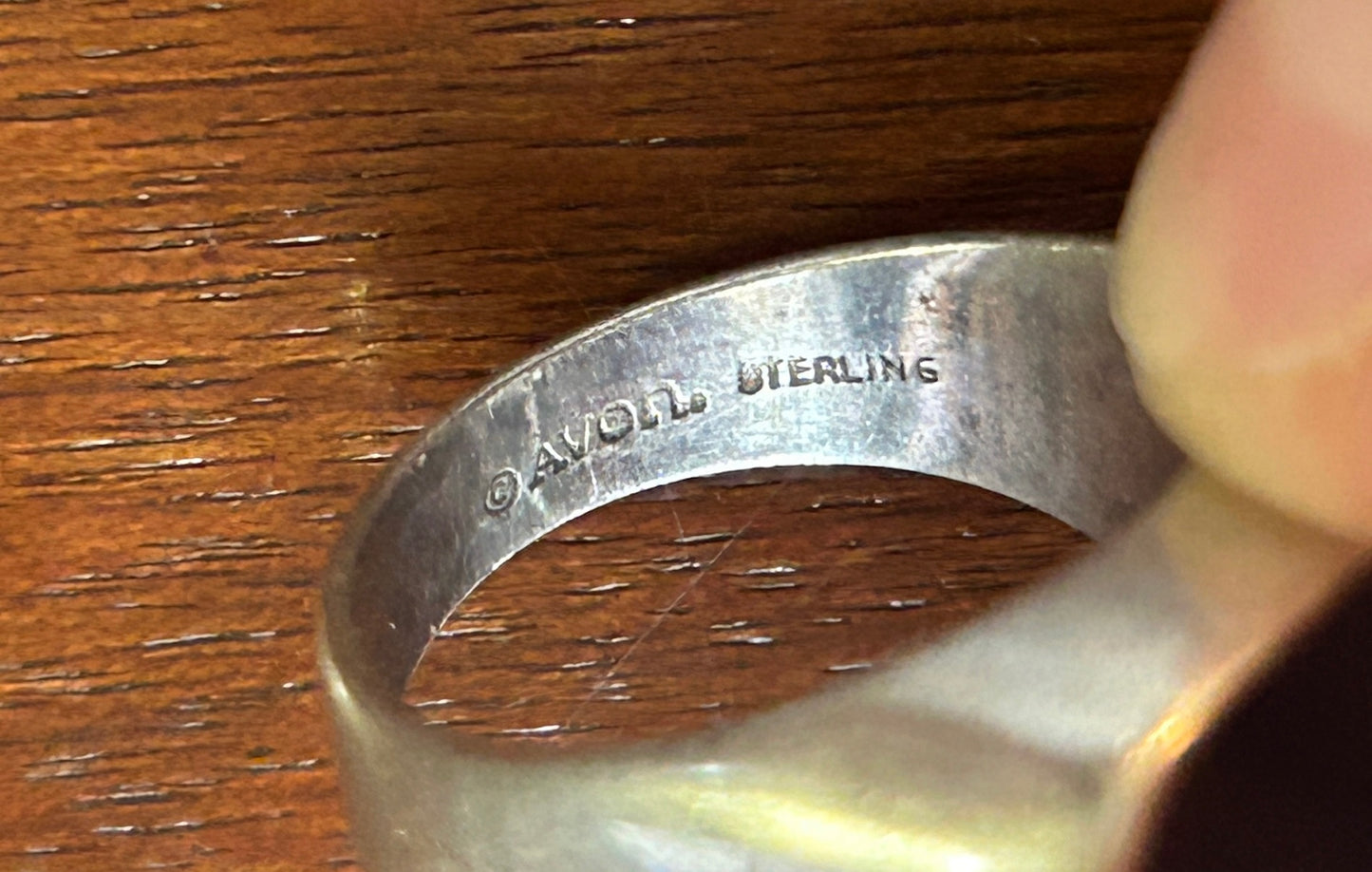 Vintage Avon Sterling Silver 925 Onyx Signet Ring Sz 7.5