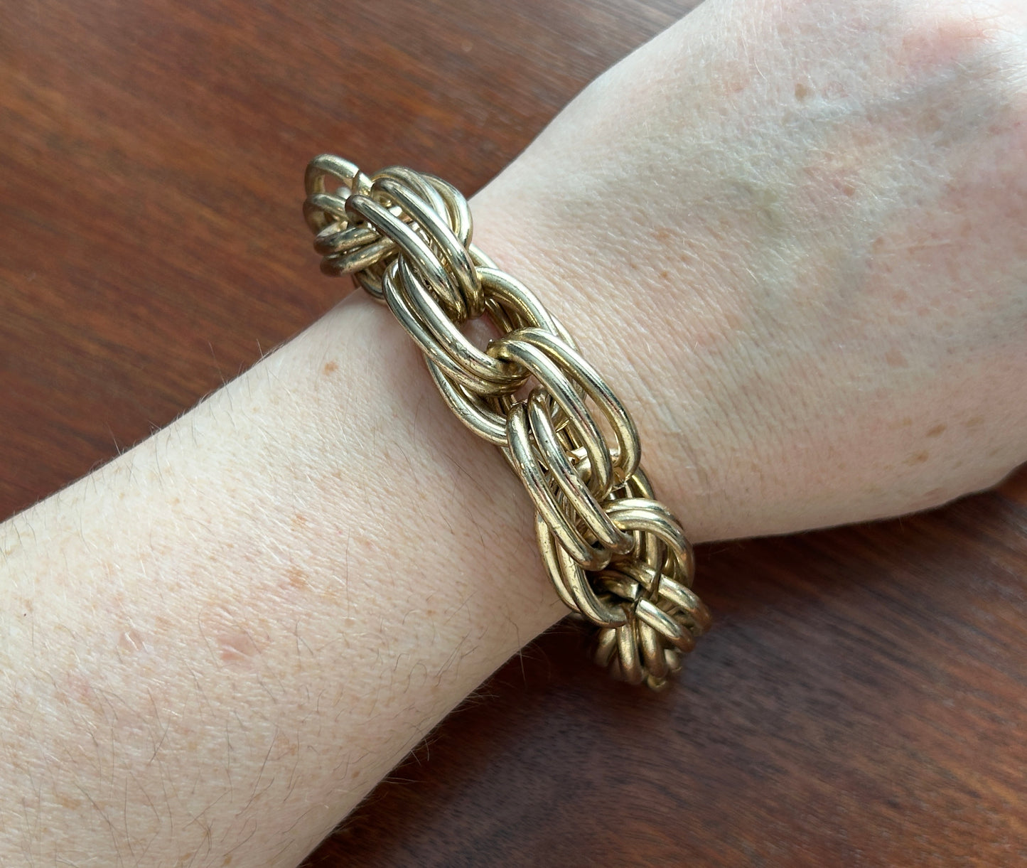 Vintage Gold Tone Chunky Chain Link Bracelet