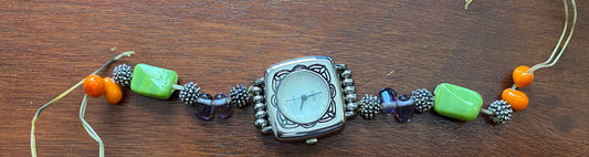 Glass Art Bead Quartz Watch BROKEN