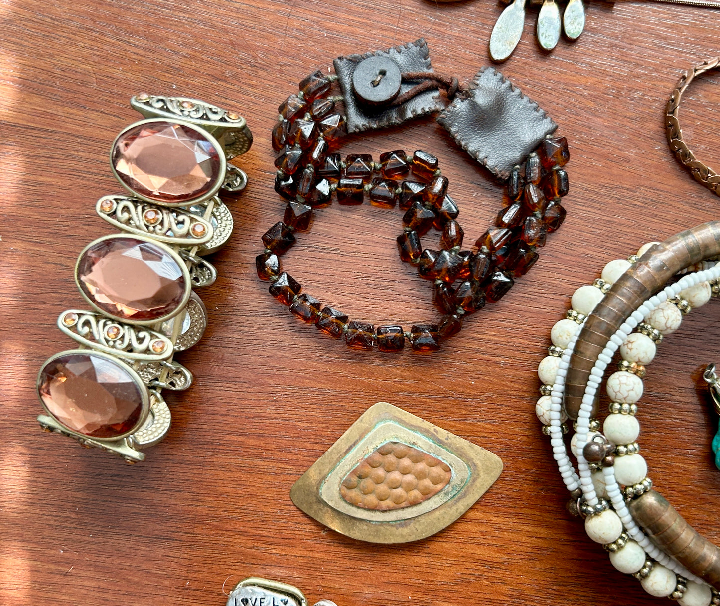 Vintage to Now Southwest Boho Jewelry Lot Stone Shell Copper Hammered Beaded