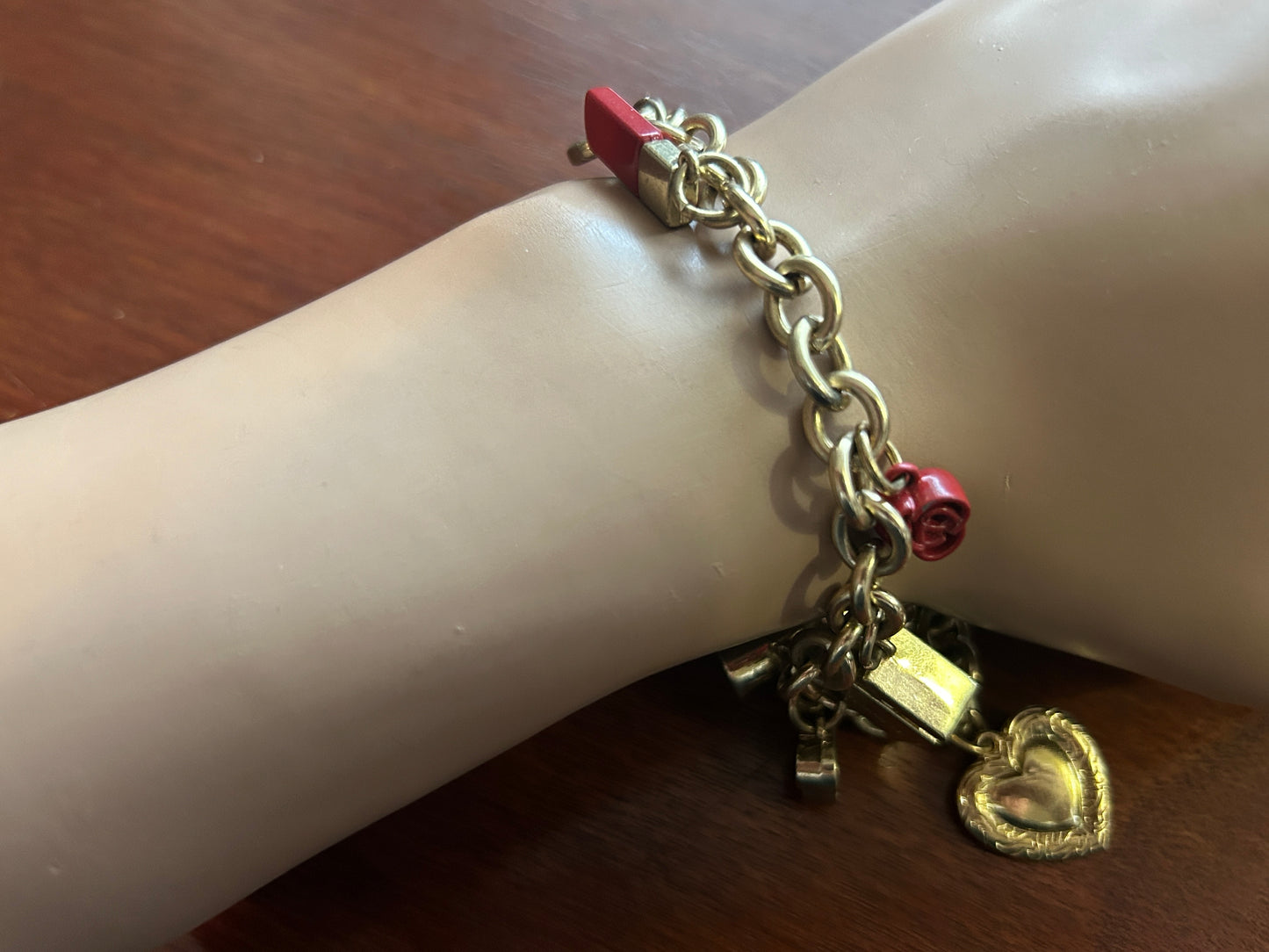 Dolce & Gabbana Golden Anklet Bracelet Trinket Lipstick Perfume Purse