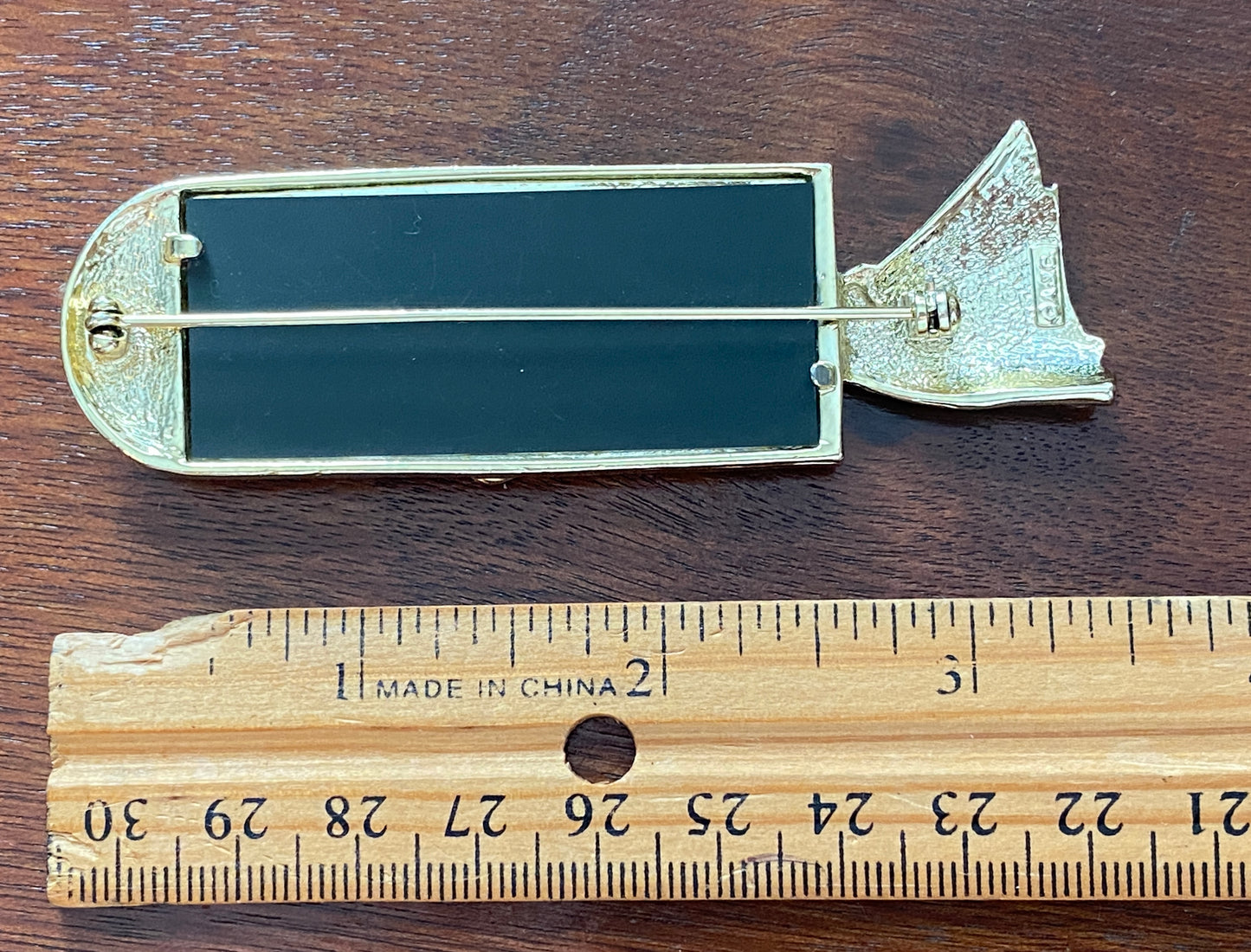 Vintage AJC Signed Woman Vanity Mirror Brooch Pin