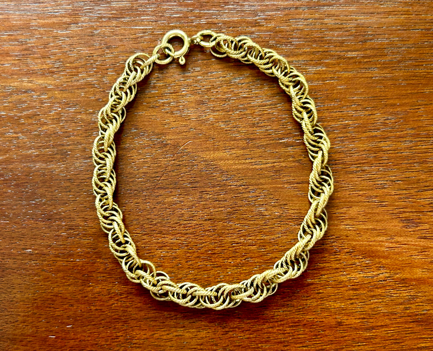 Vintage 1/20 12k Yellow Gold Filled Textured Chain Link Bracelet