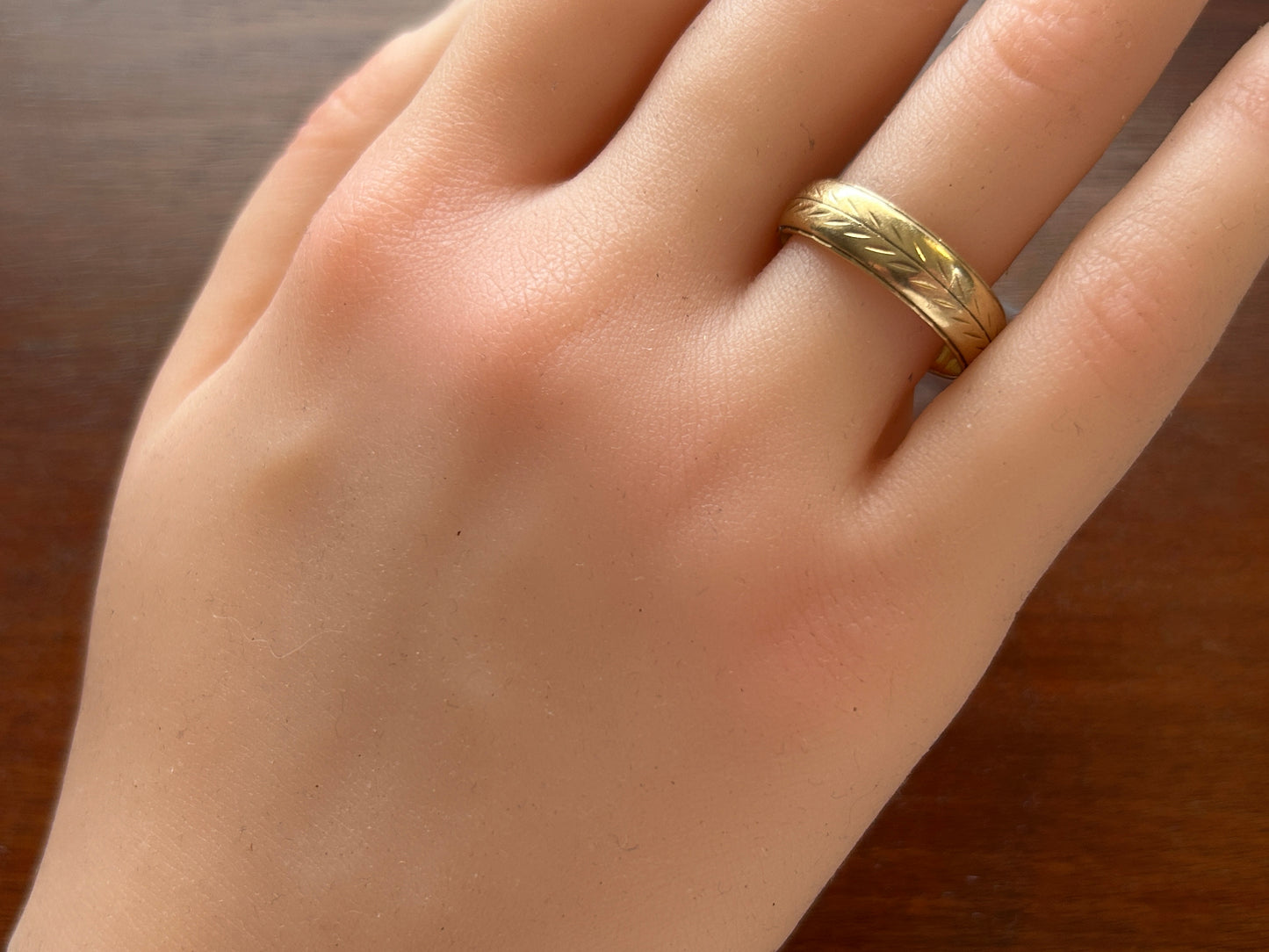 Vintage Wheat Design Mens 14k Yellow Gold Wedding Band Ring Sz 10 Keepsake