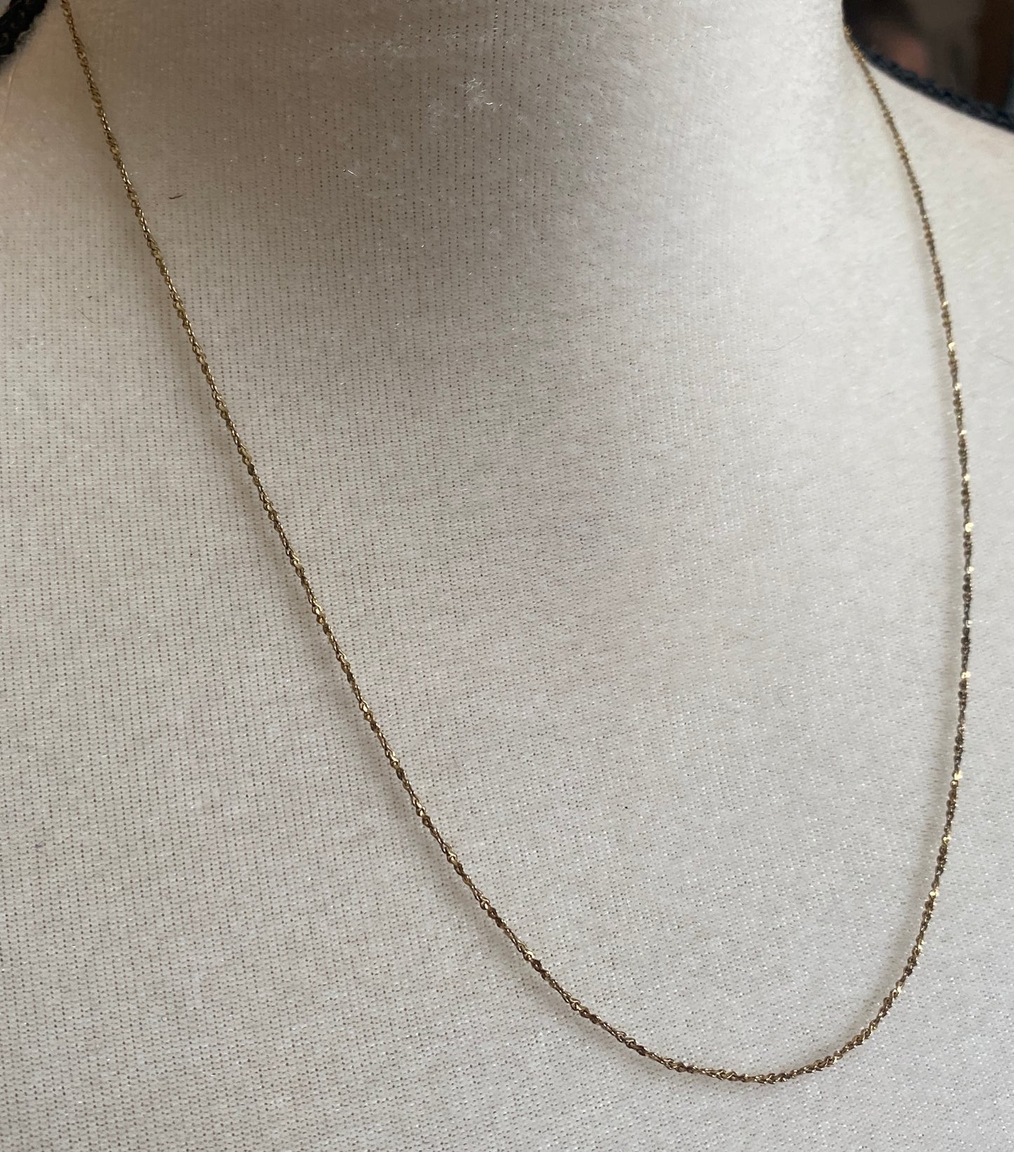 Gold Vermeil Sterling Silver 925 Twist Chain Necklace 20" Long