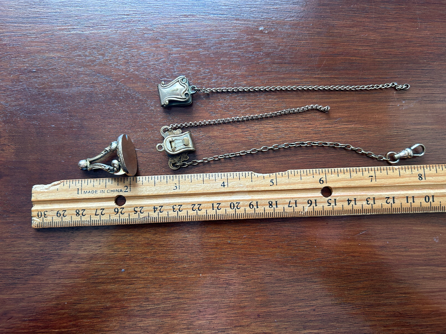 Vintage Antique Gold Filled Pocket Watch Chain Fob Clip