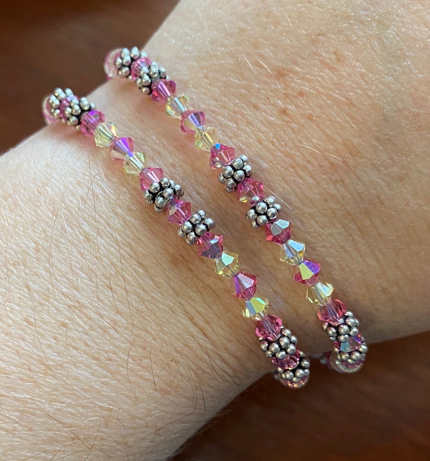 Alex's Lemonade by Elyse Ryan Sterling Silver Crystal Bead Bracelet