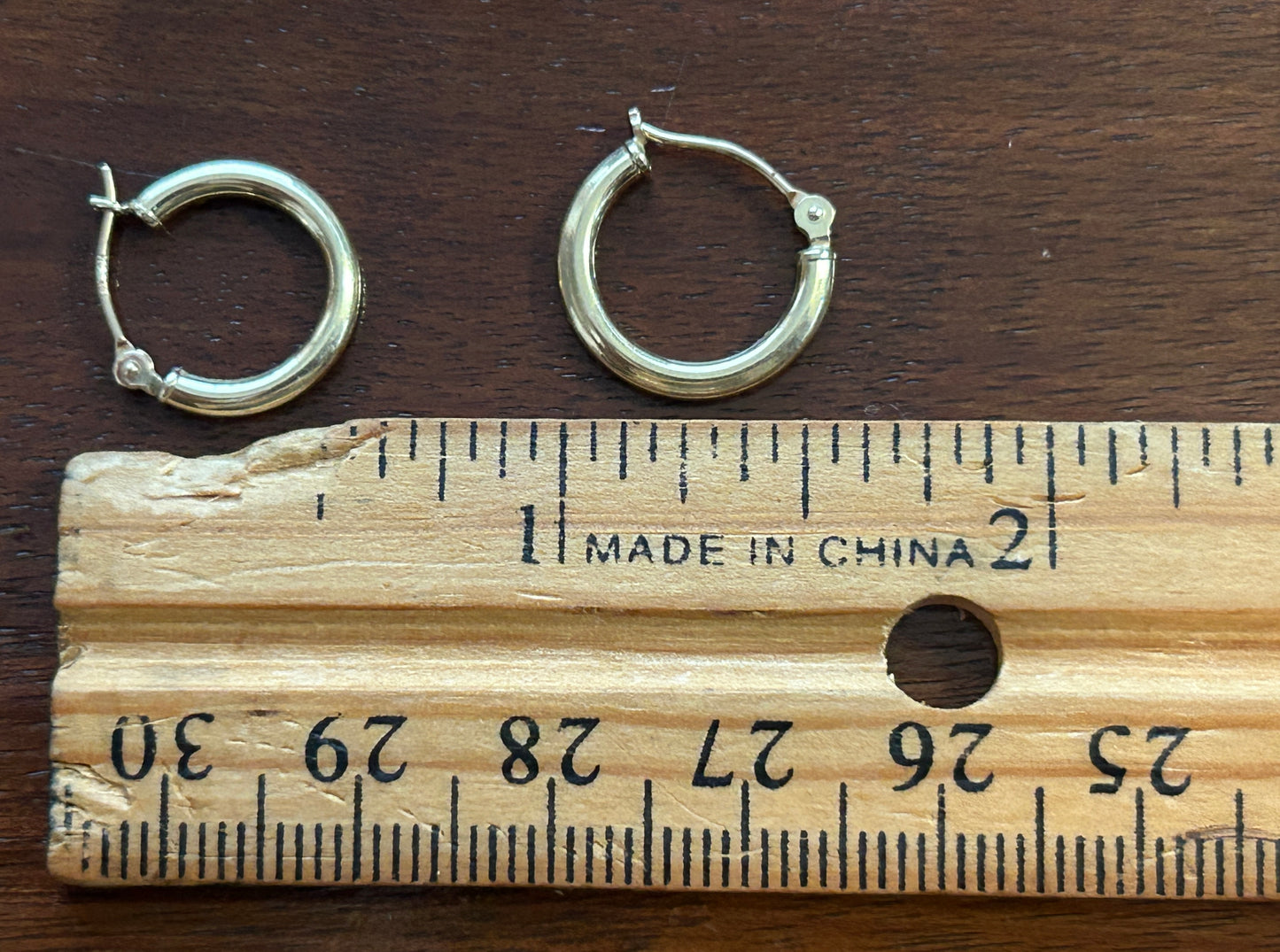 14k Yellow Gold JCM Small Hoop Pierced Earrings