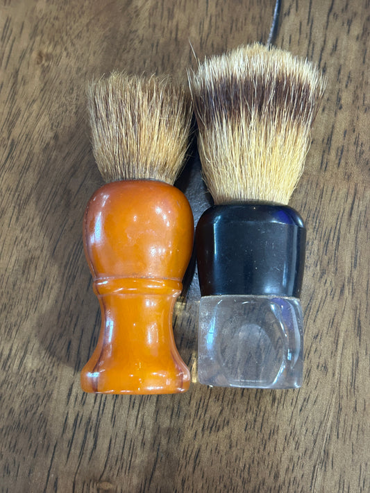 Lot of 2 Badger Hair Shaving Brushes Made Rite Ever-Ready Rubber