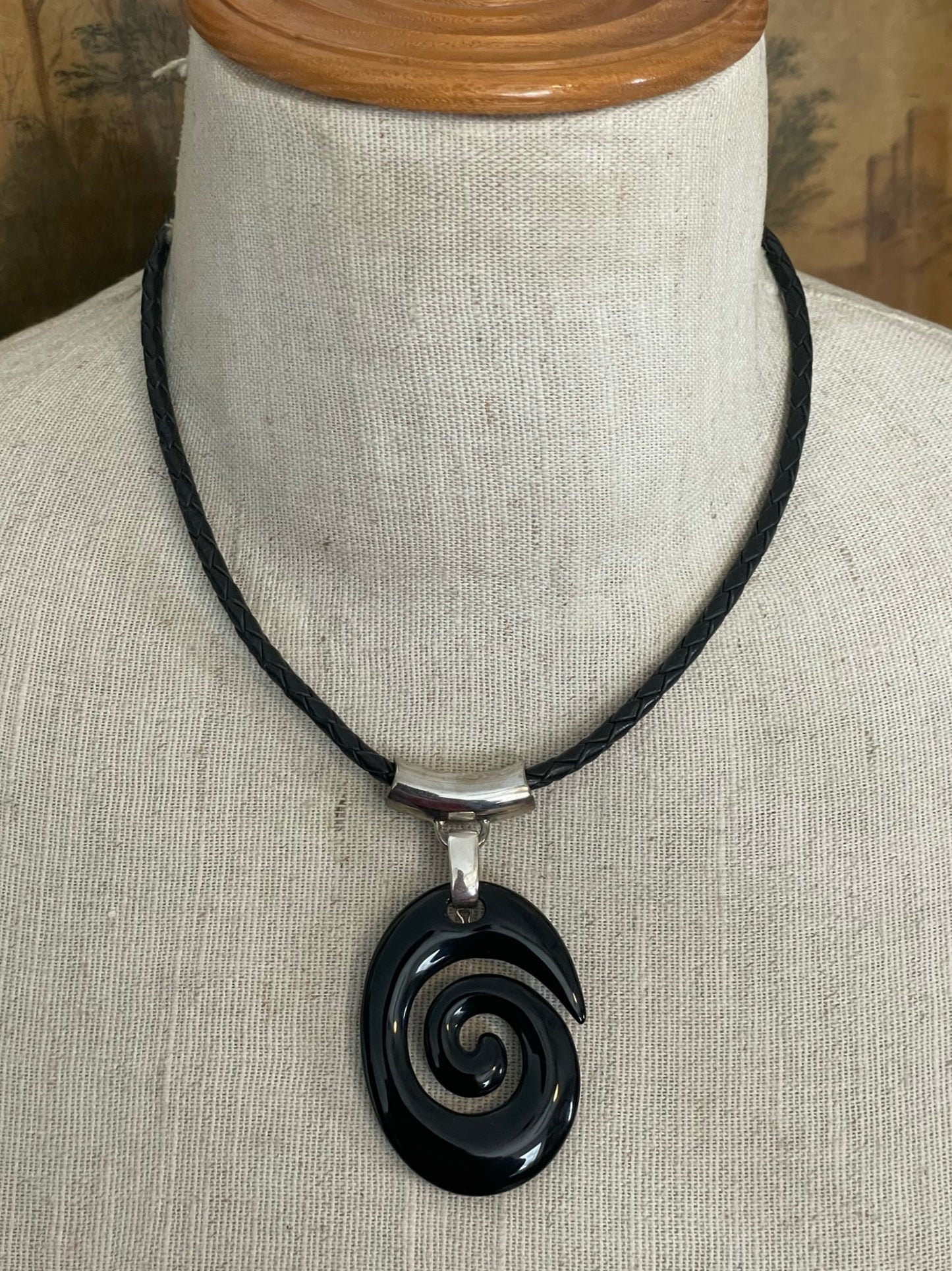 Robert Lee Morris RLM Studio Sterling Silver 925 Black Onyx Pendant Necklace