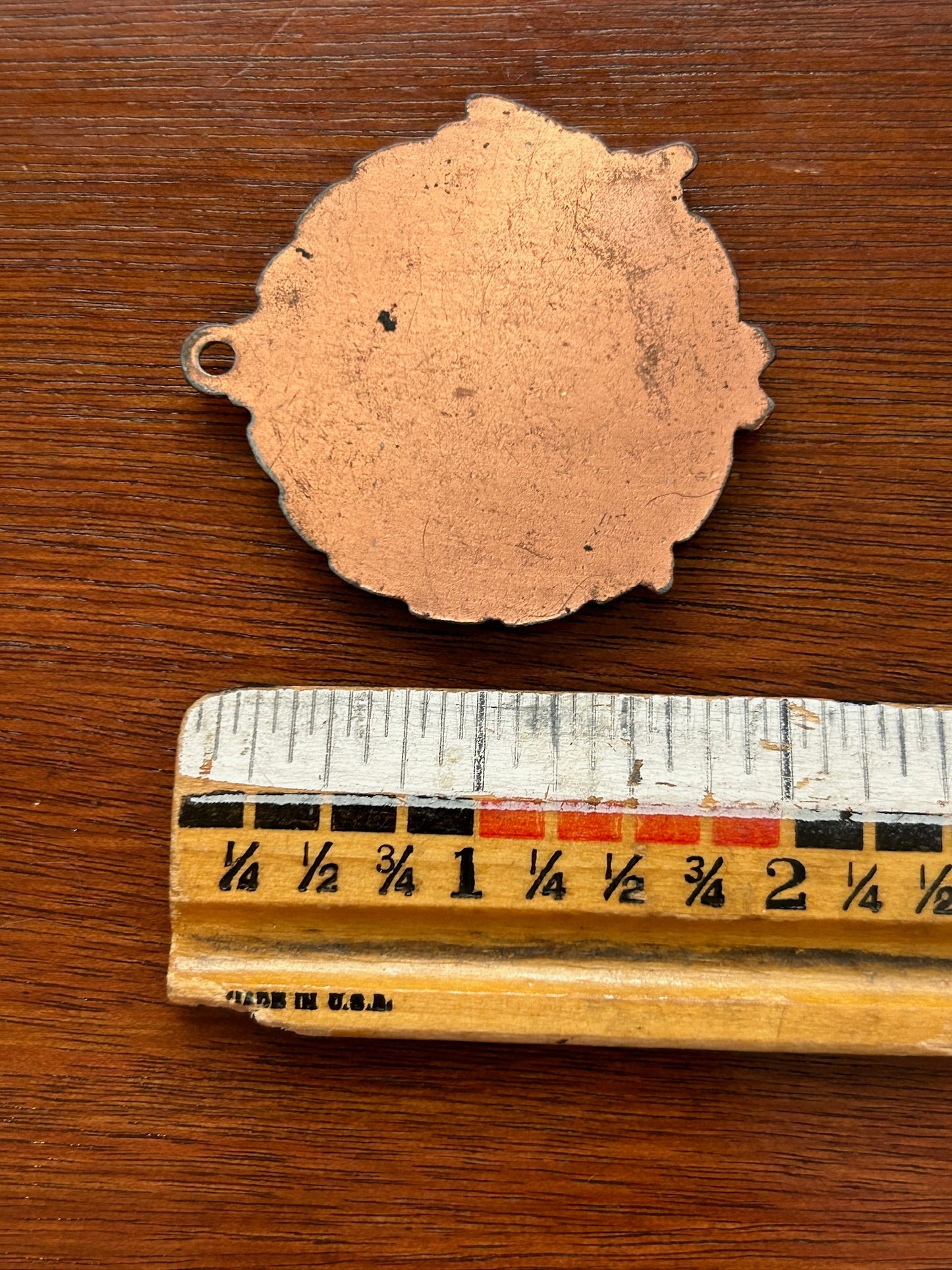 Vintage Copper Tone Metal Wrestling Pendant Award