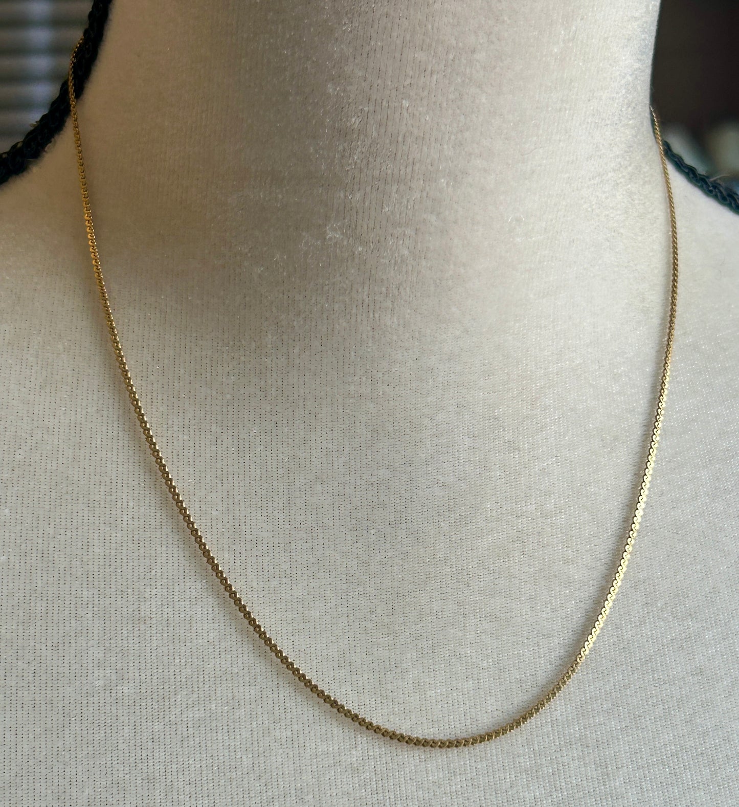 Vintage 12k Yellow Gold Filled Thin S Link Chain Length Necklace 18" Long x 2mm