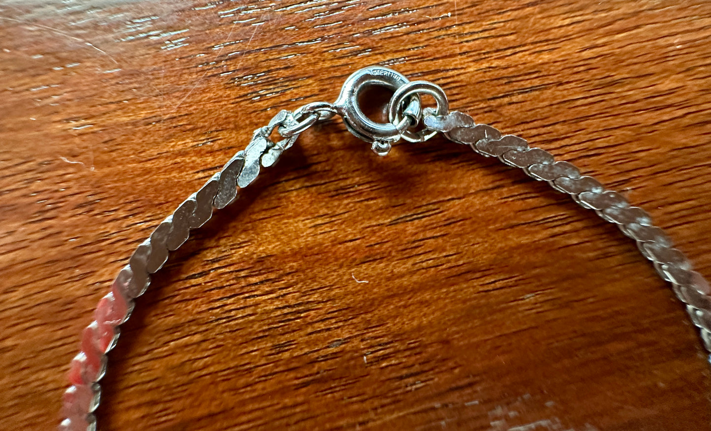 Vintage Childs Sterling Silver 925 Flat Chain Bracelet 6" Long
