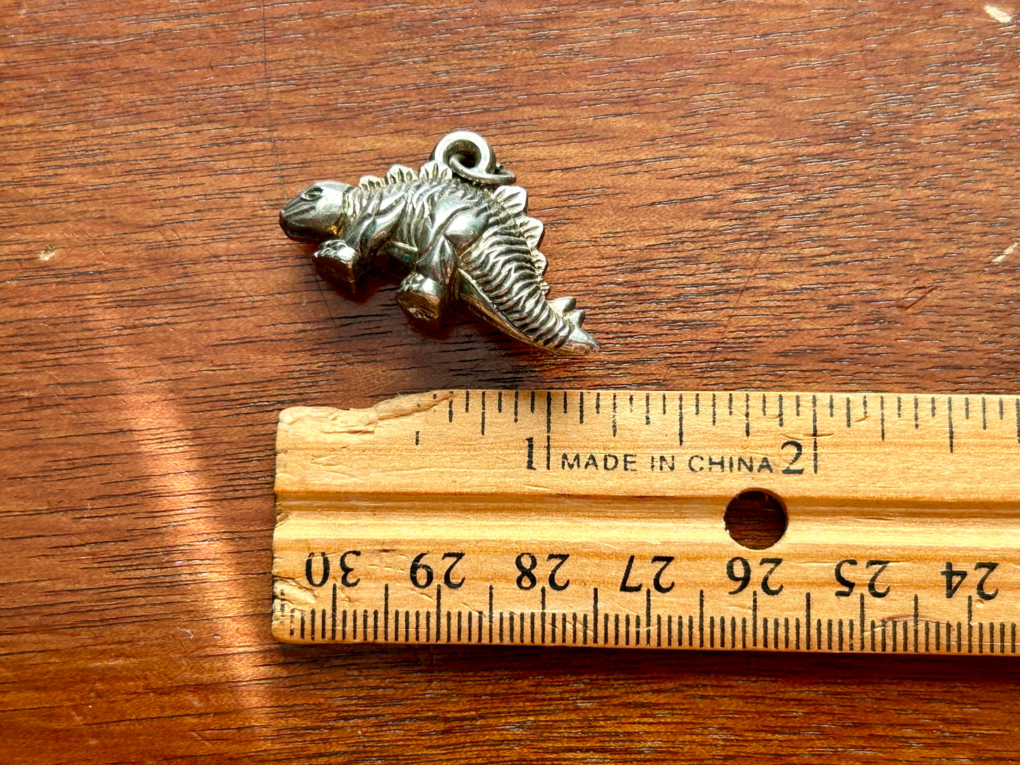 Silver Tone Dinosaur Necklace Pendant