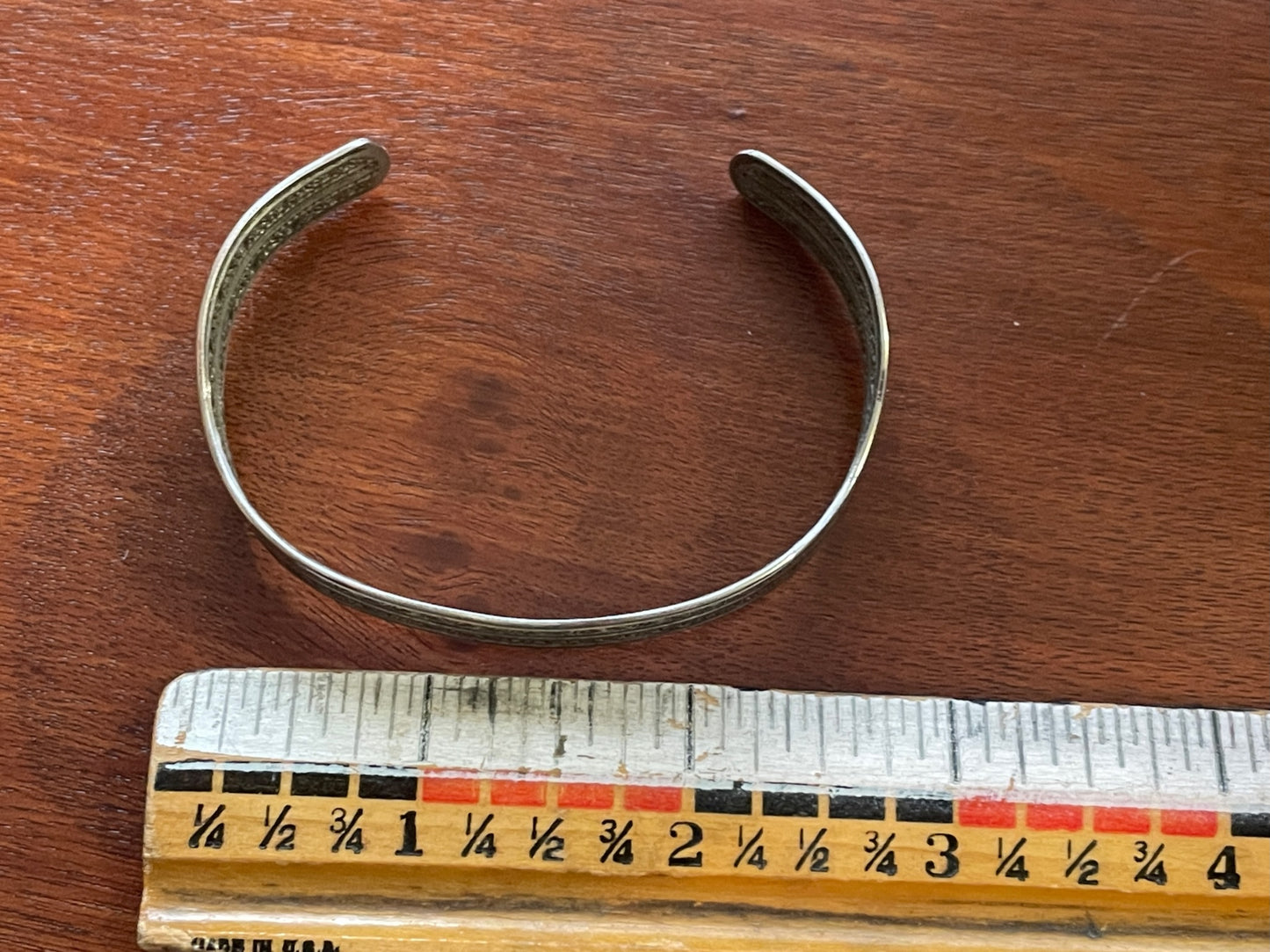 Vintage Wavy Silver Tone Cuff Bracelet