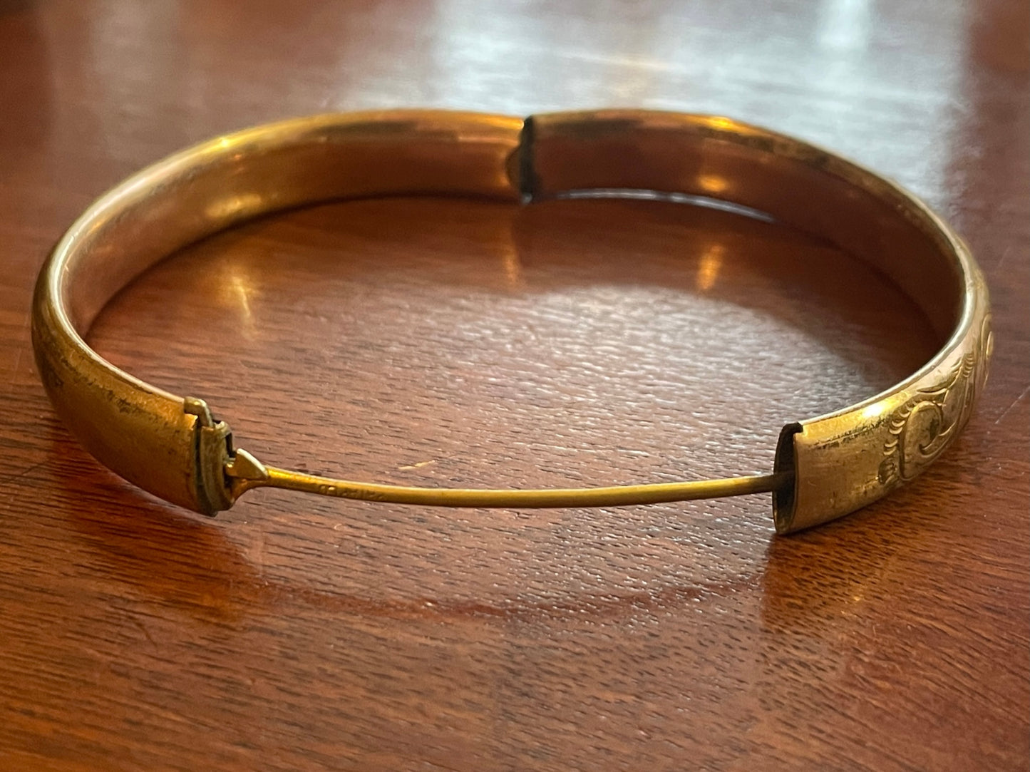 Vintage Gold Filled Etched Bangle Bracelet