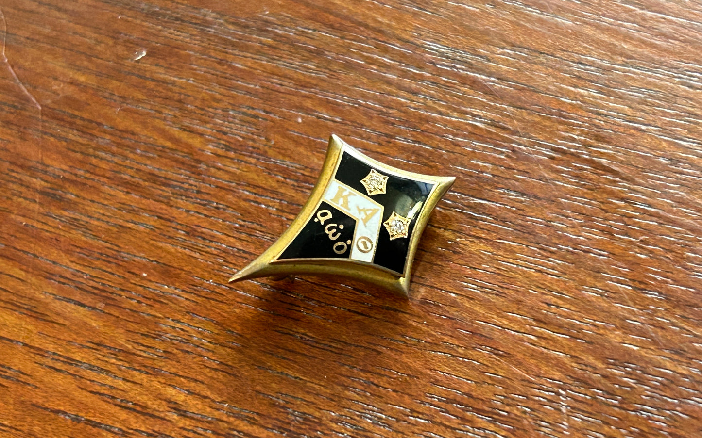 Vintage 1938 10k Yellow Gold Diamond Kappa Alpha Theta Brooch Pin