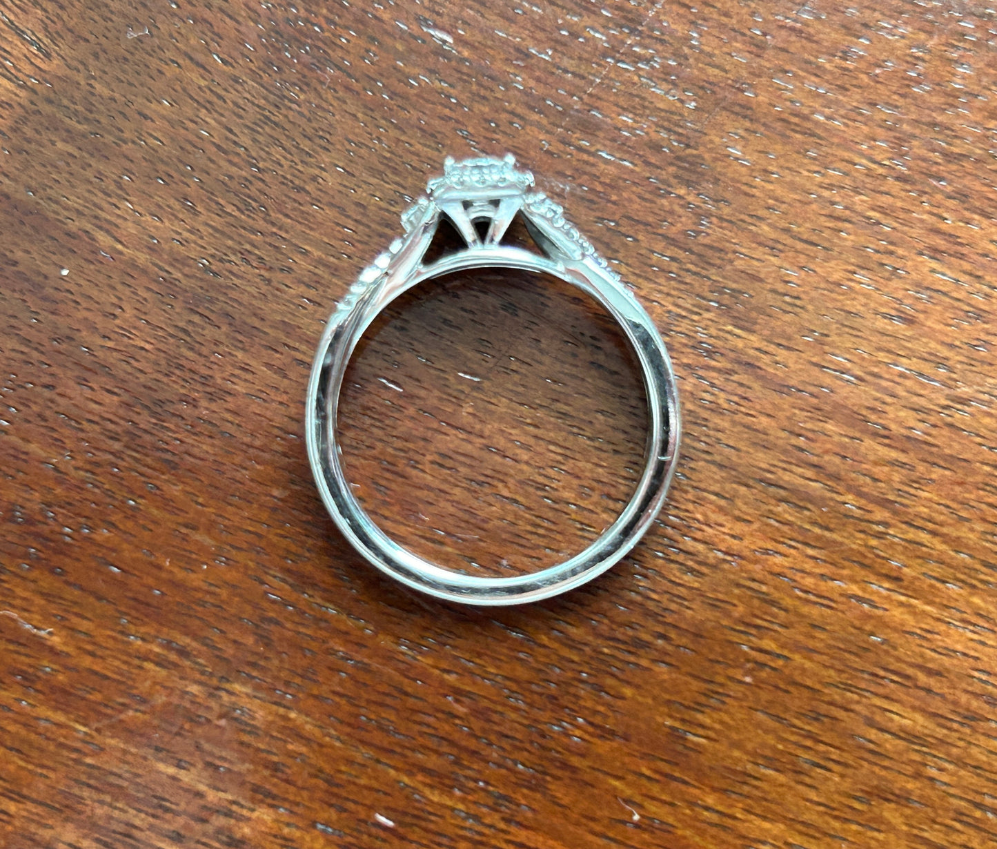 10k White Gold .25ctw Diamond Engagement Ring Sz 6.75 Signed JX