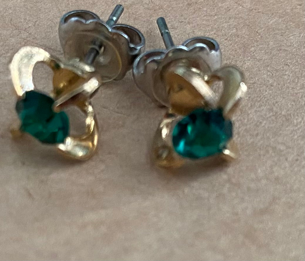 Vintage Sarah Coventry Gold Tone Rhinestone Stud Earrings Lot