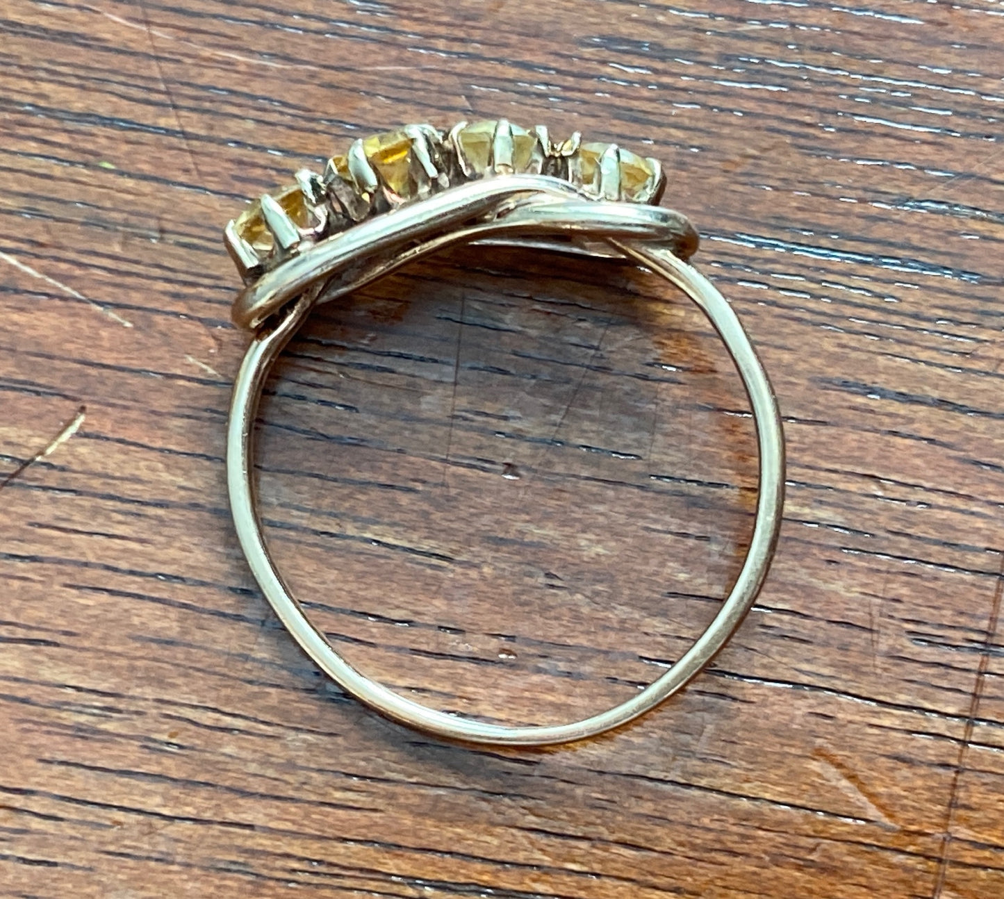 Vintage 10k Yellow Gold Prong Set Citrine Ring Sz 4.25