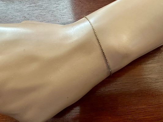 Vintage 1/20 12k Gold Filled Thin Chain Link Bracelet 7" Long