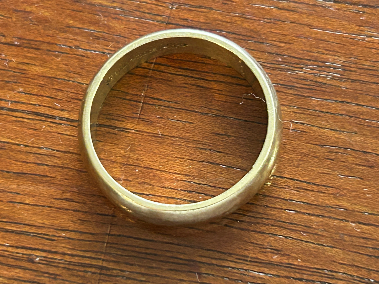 Vintage 14k Yellow Gold Wide Wedding Band Ring Sz 6.75 Signed Benchmark