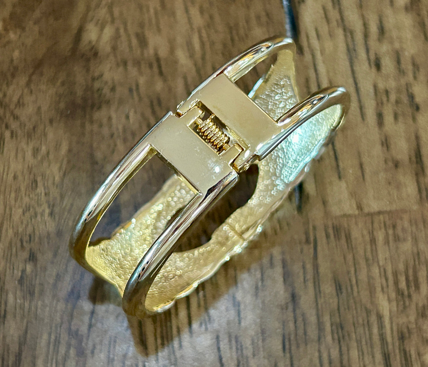 Vintage Gold Tone Statement Wide Clamper Bracelet