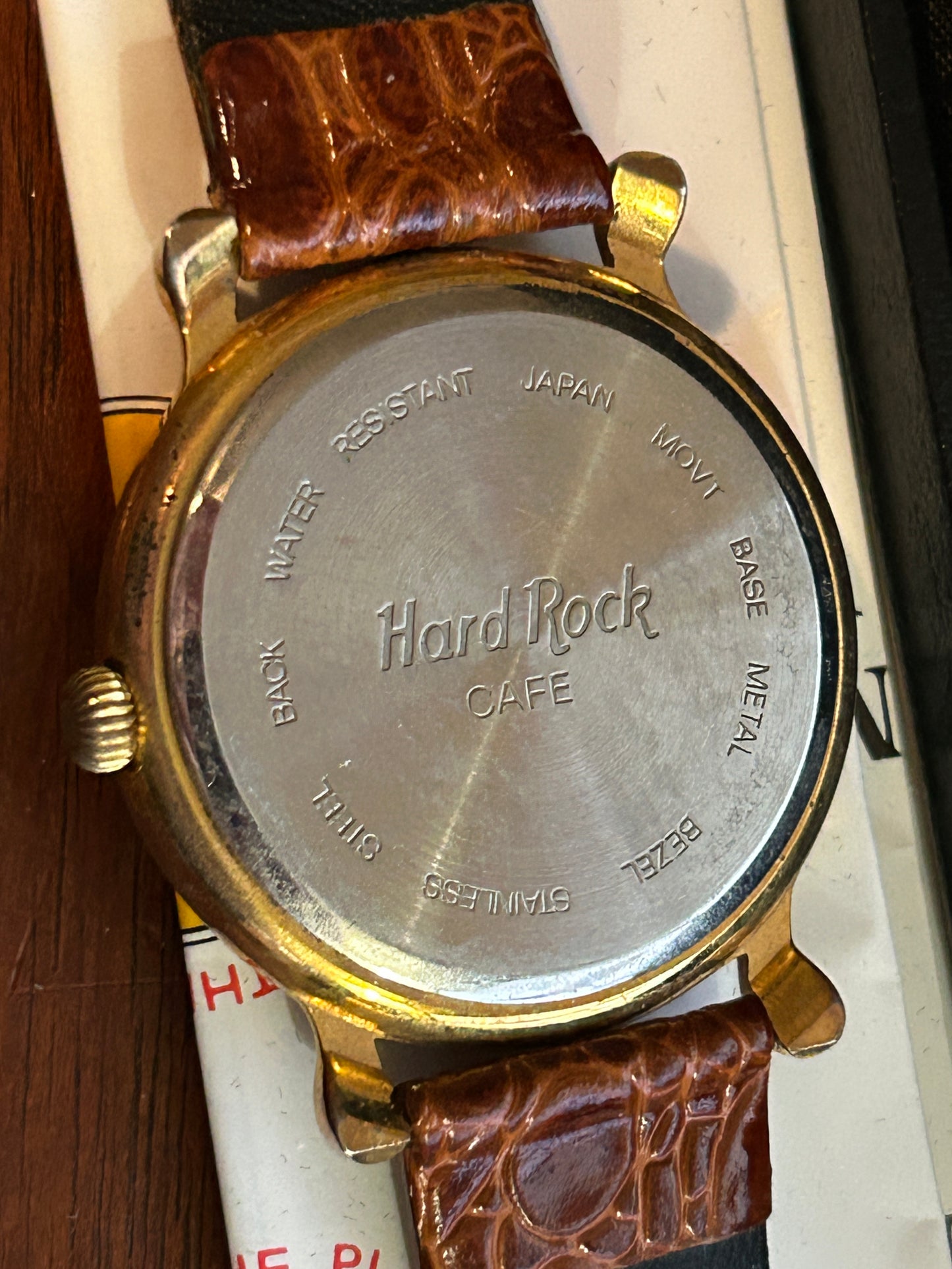 Vintage Hard Rock Cafe Date Watch 36mm Case Brown Straps Love All w BOX