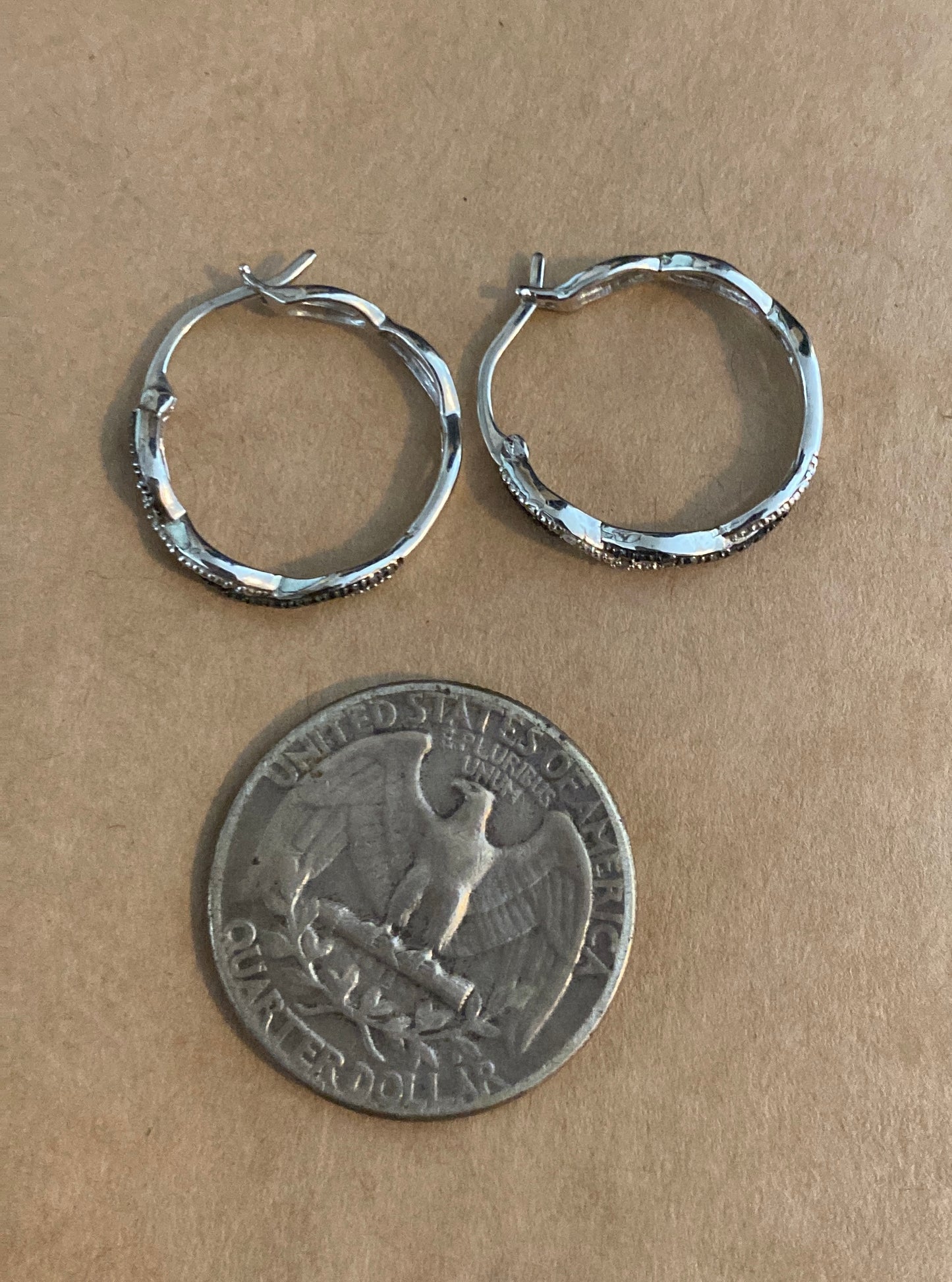 Sterling Silver 925 Twist Hoop Earrings