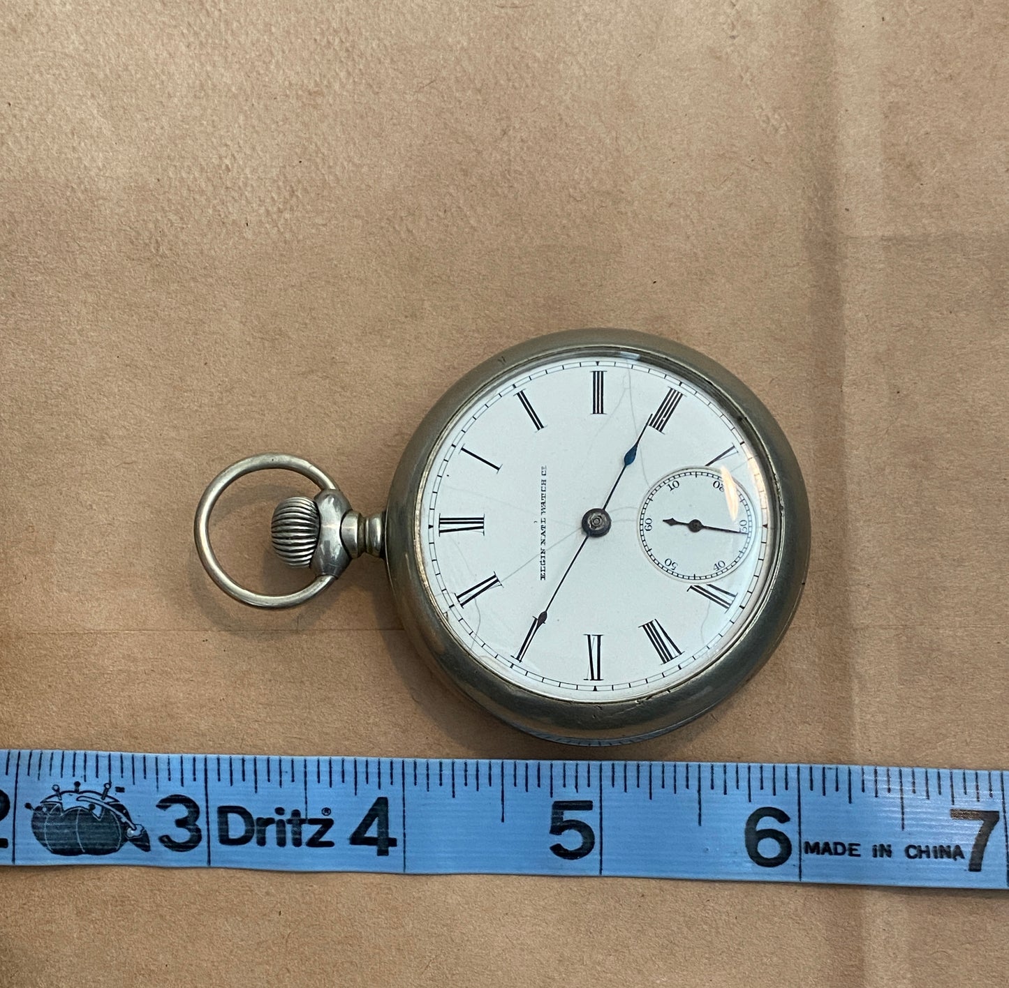 Antique Elgin Pocket Watch 1910 7J Open face 18s Silveroid