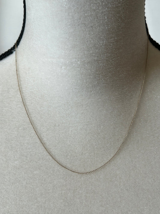 Vintage Yellow Gold Filled Thin Chain Link Necklace 18" Long