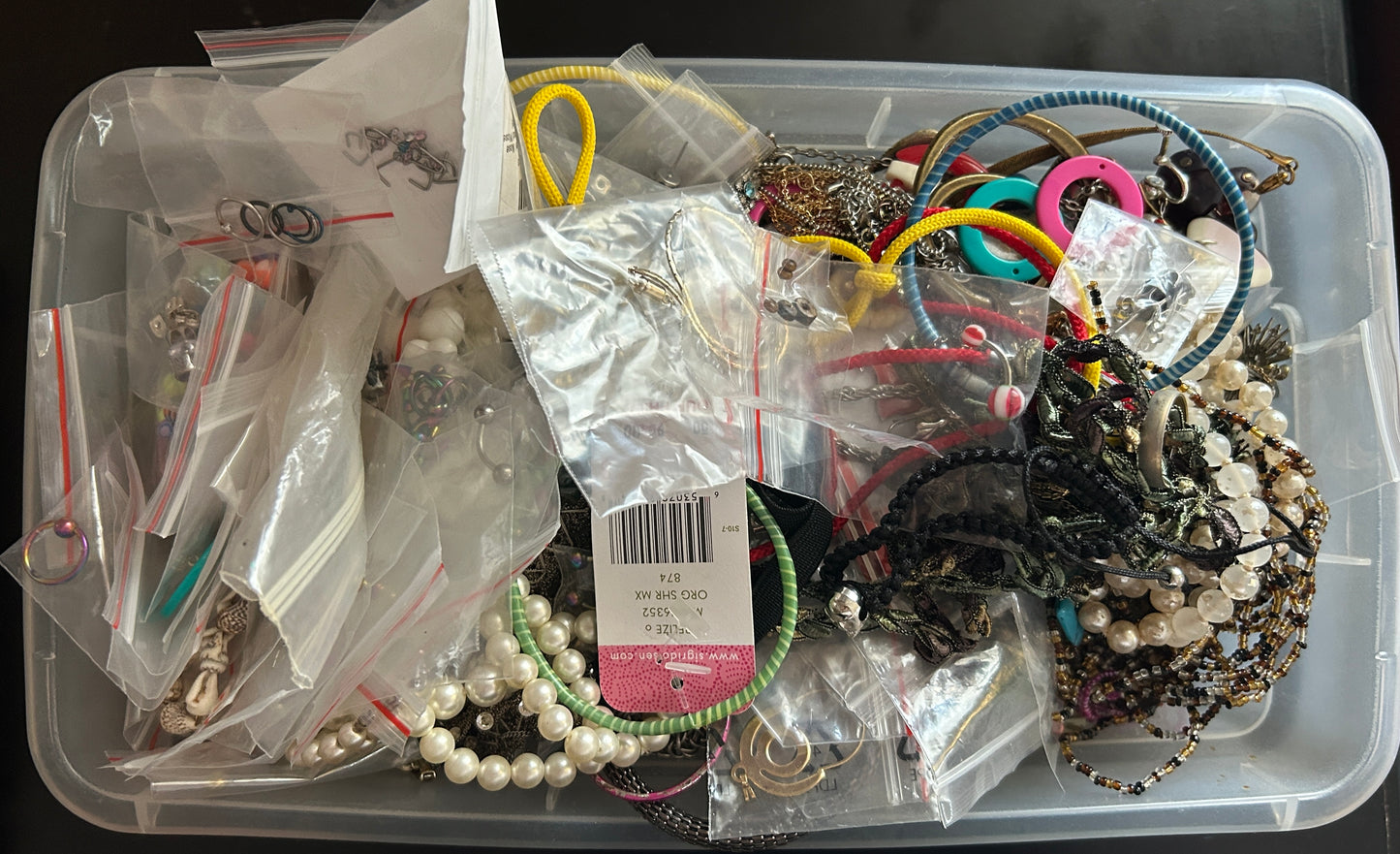 Jewelry Lot over 4lbs Crafts Body Jewelry Broken AS IS Vintage to Now Faux Pearl