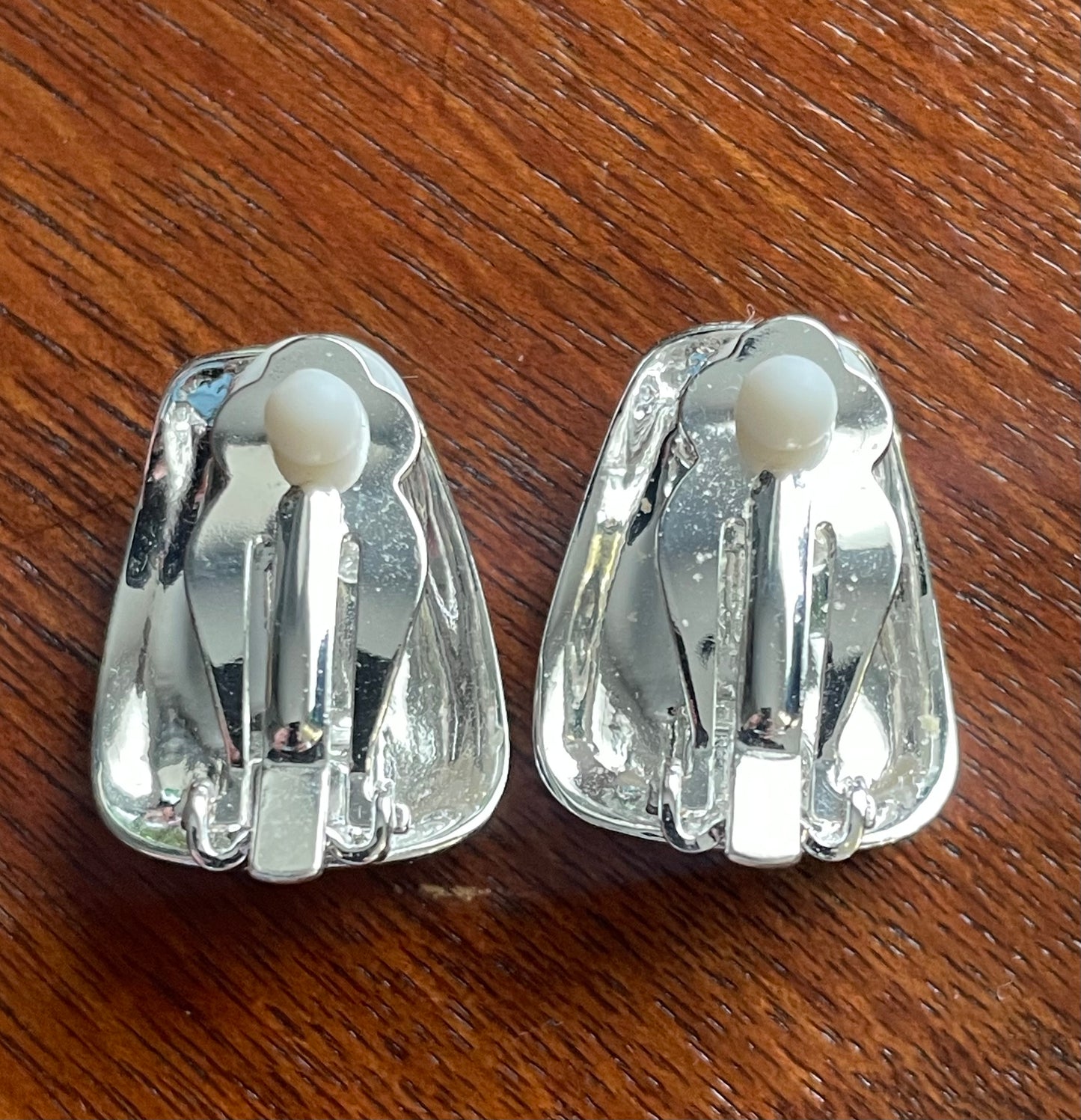 Vintage Robert Lee Morris RLM Soho Silver Tone Sculptural Clip On Earrings