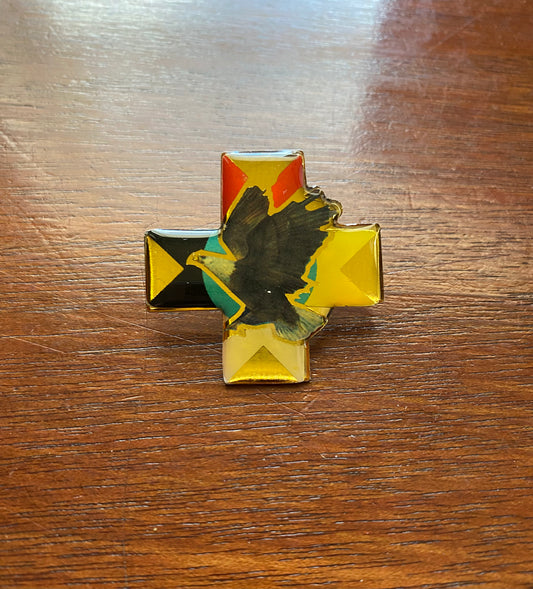 Vintage Eagle Colorful Metal Pinback Lapel Pin Hat Pin