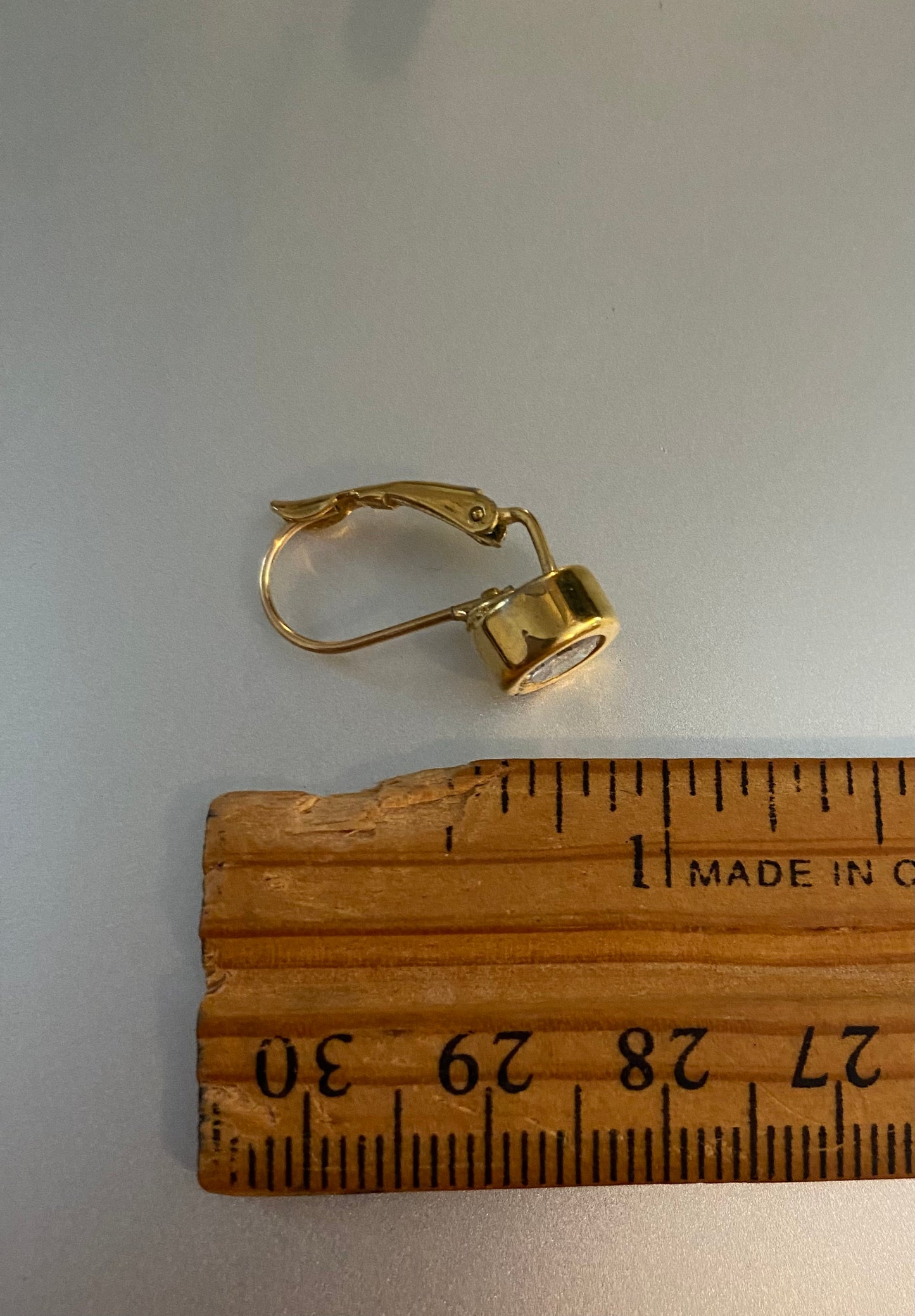 Vintage Gold Tone Hoop Earrings Large Rhinestone