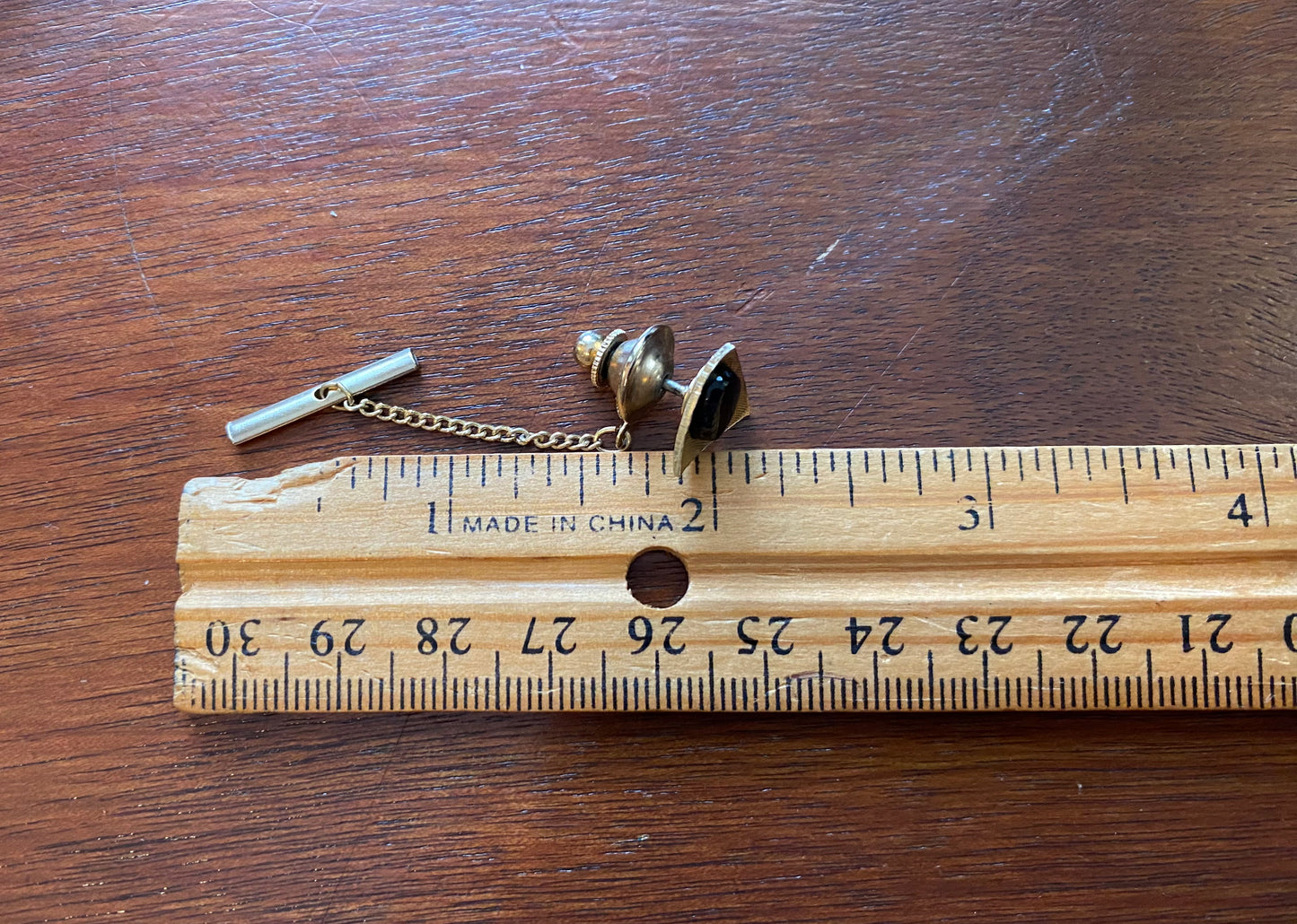 Vintage Black Onyx 1/20 12k Gold Filled Tie Pin