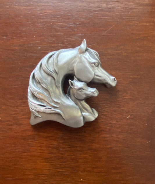 Arabian Horse Pewter Tone AHF In The Beginning Ornament VR