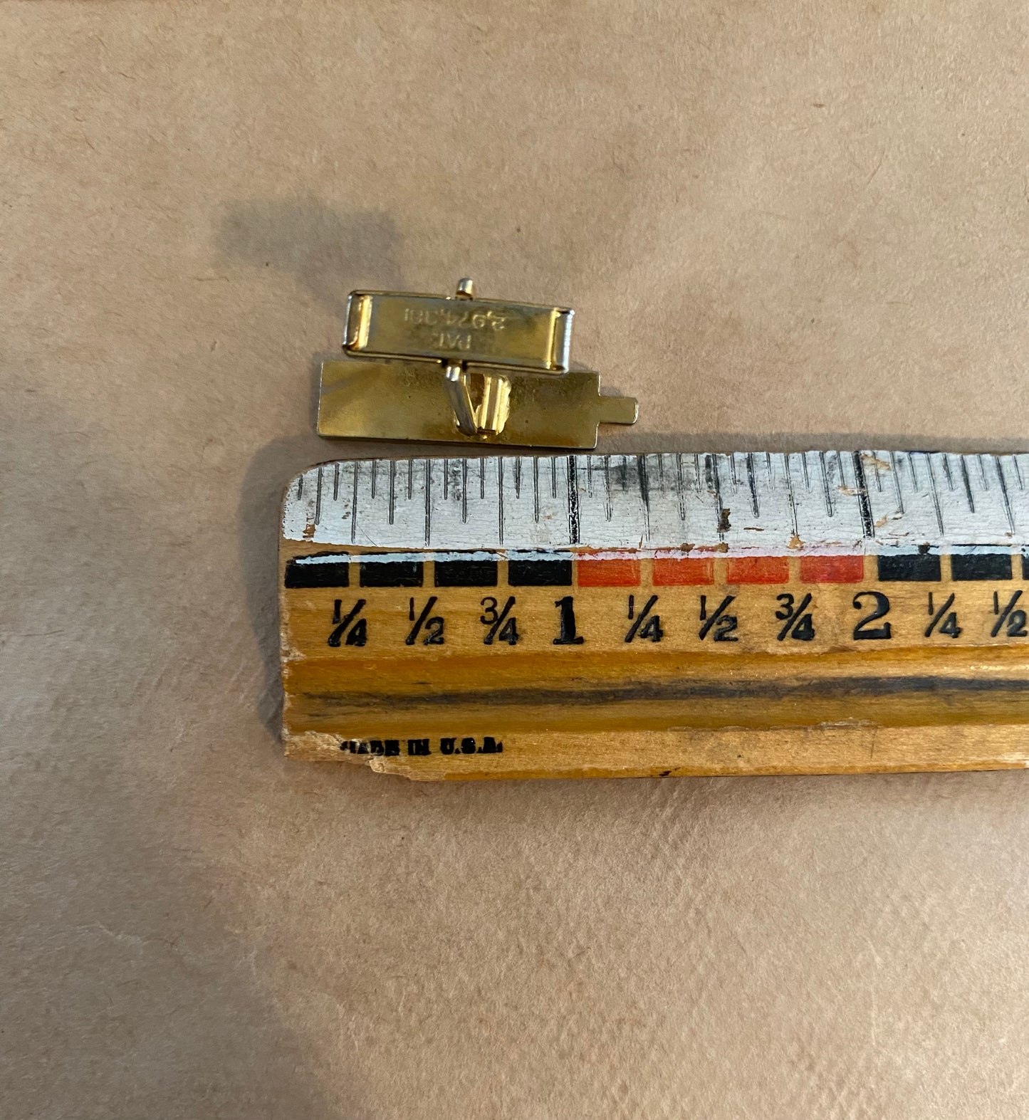 Vintage Gold Tone Slide Ruler Cufflinks