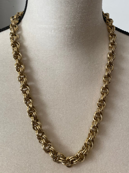 Vintage Gold Tone Metal Heavy Chain Necklace