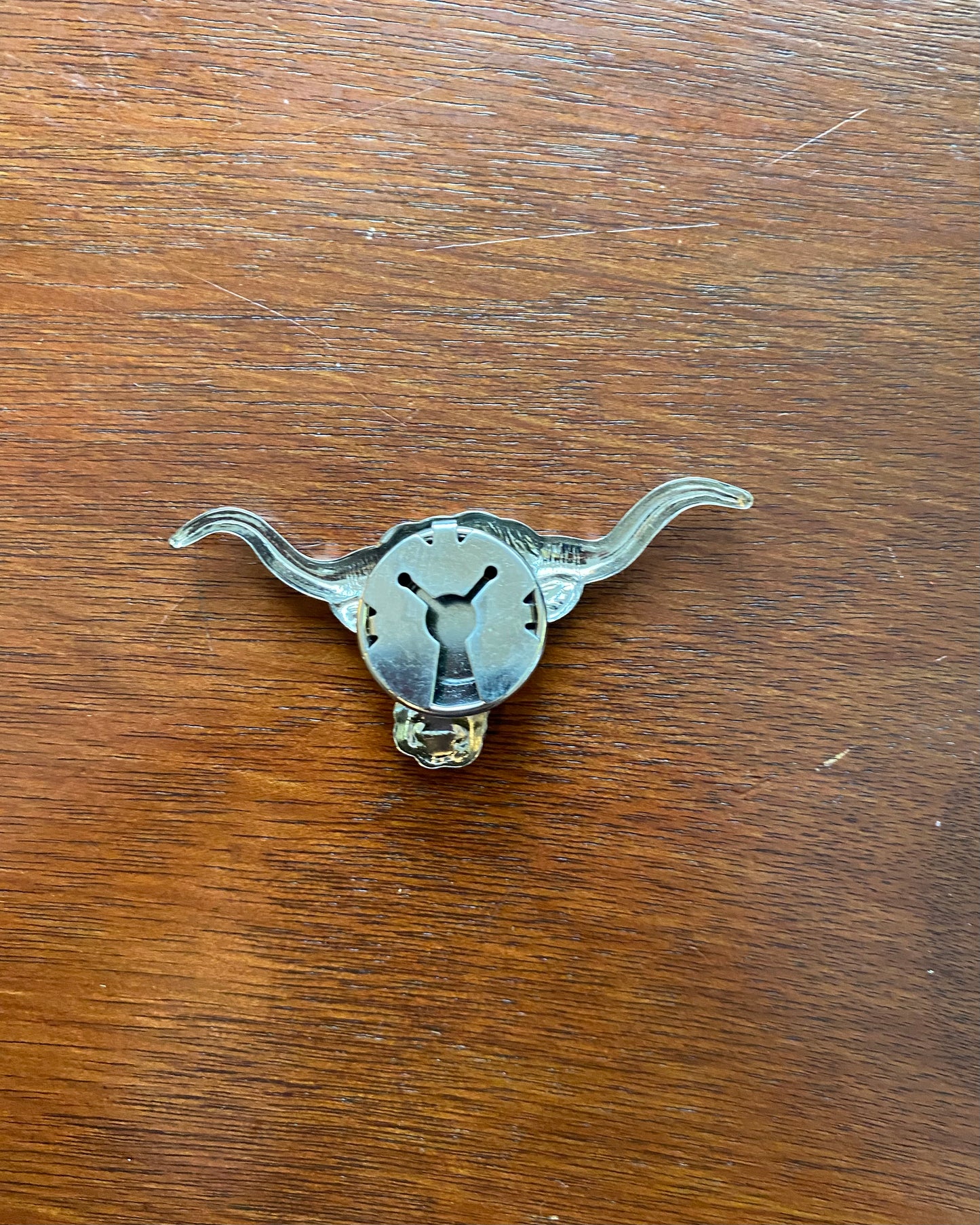 Silver Tone Texas Longhorn Cow Western Button Cover